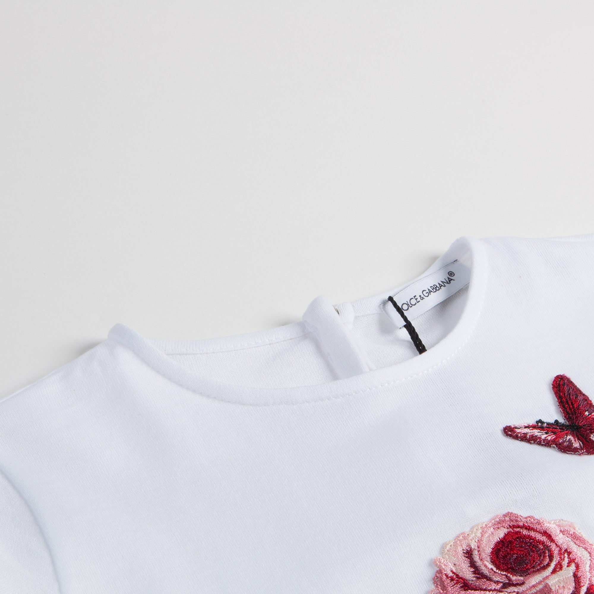 Baby Girls White Rose T-shirt
