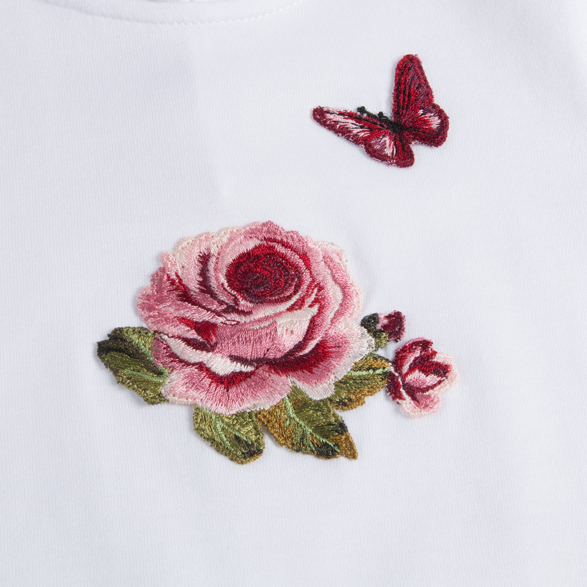 Baby Girls White Rose T-shirt
