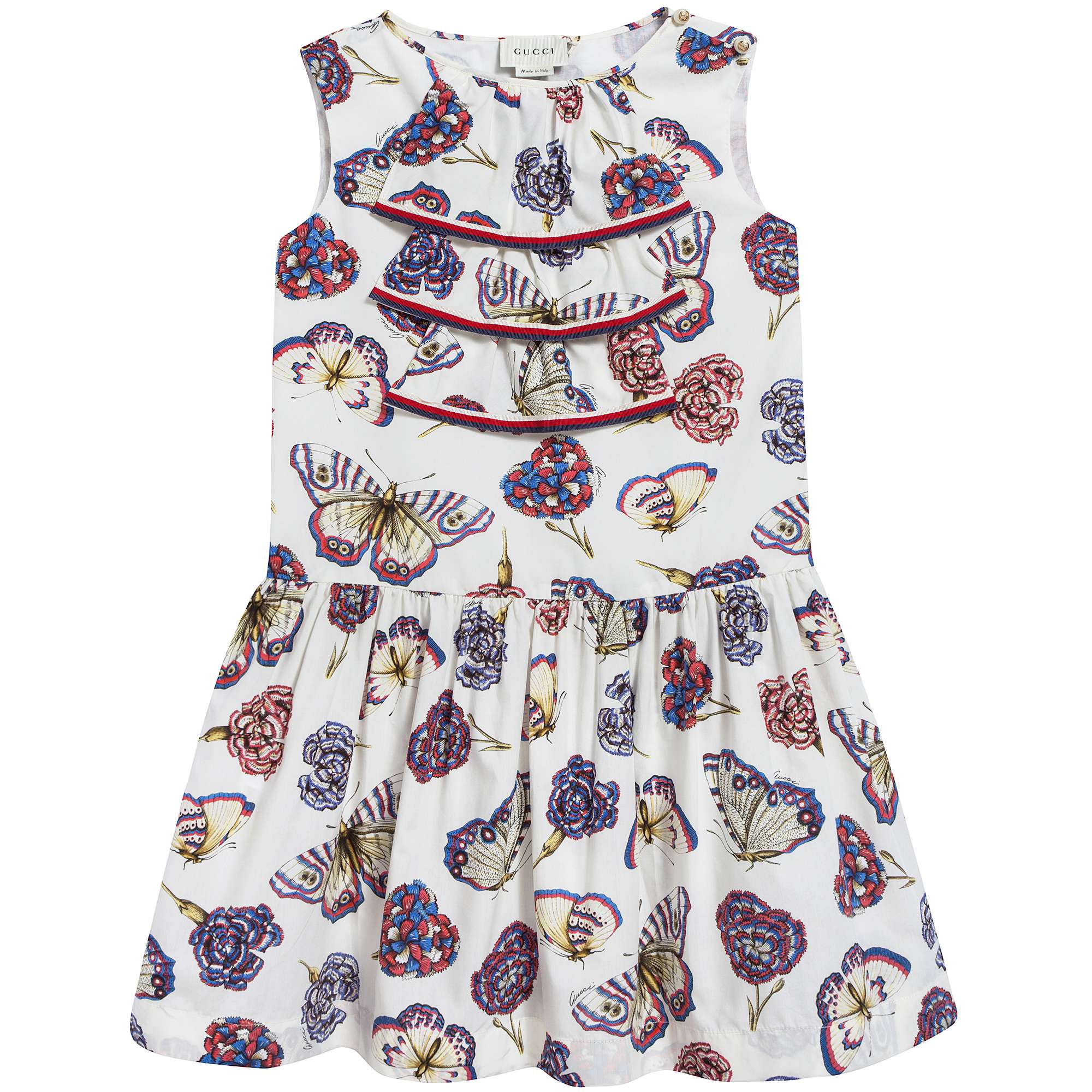Girls White Magnol & Sylvie Printed Dress