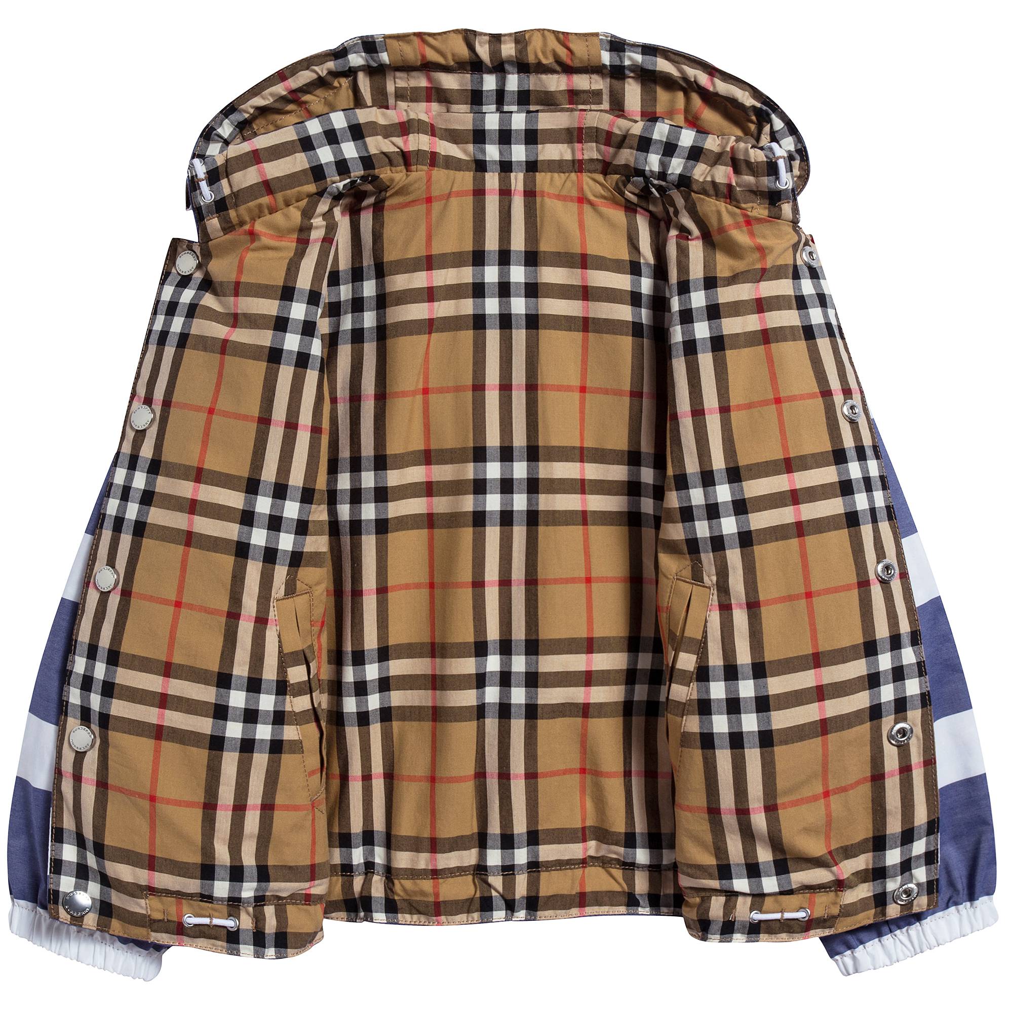 Boys Navy & White Cotton Jacket