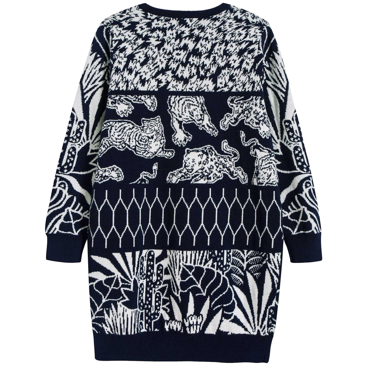 Girls Black Printed Cotton Dress