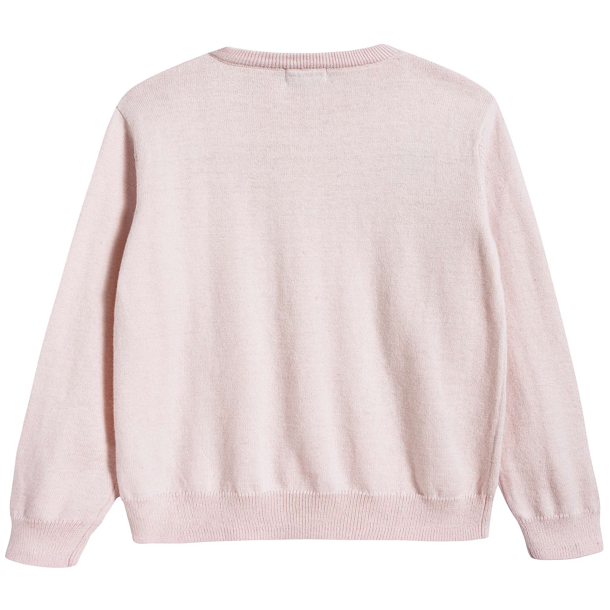 Girls Light Pink Logo Cotton Sweater