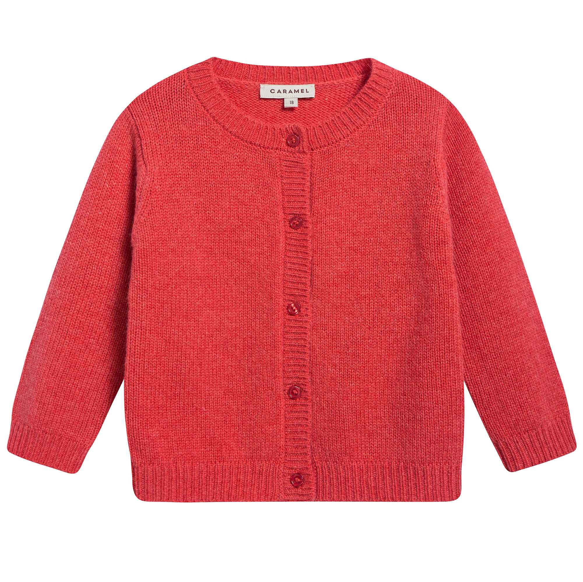 Baby Girls Red Rose Cashmere Knitwear Cardigan