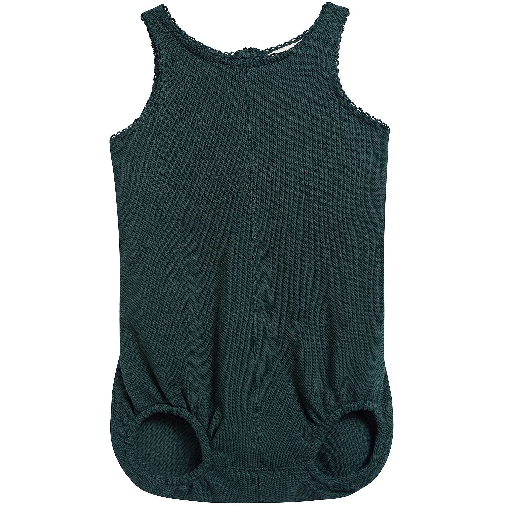 Baby Forest Green Cotton Jersey Romper