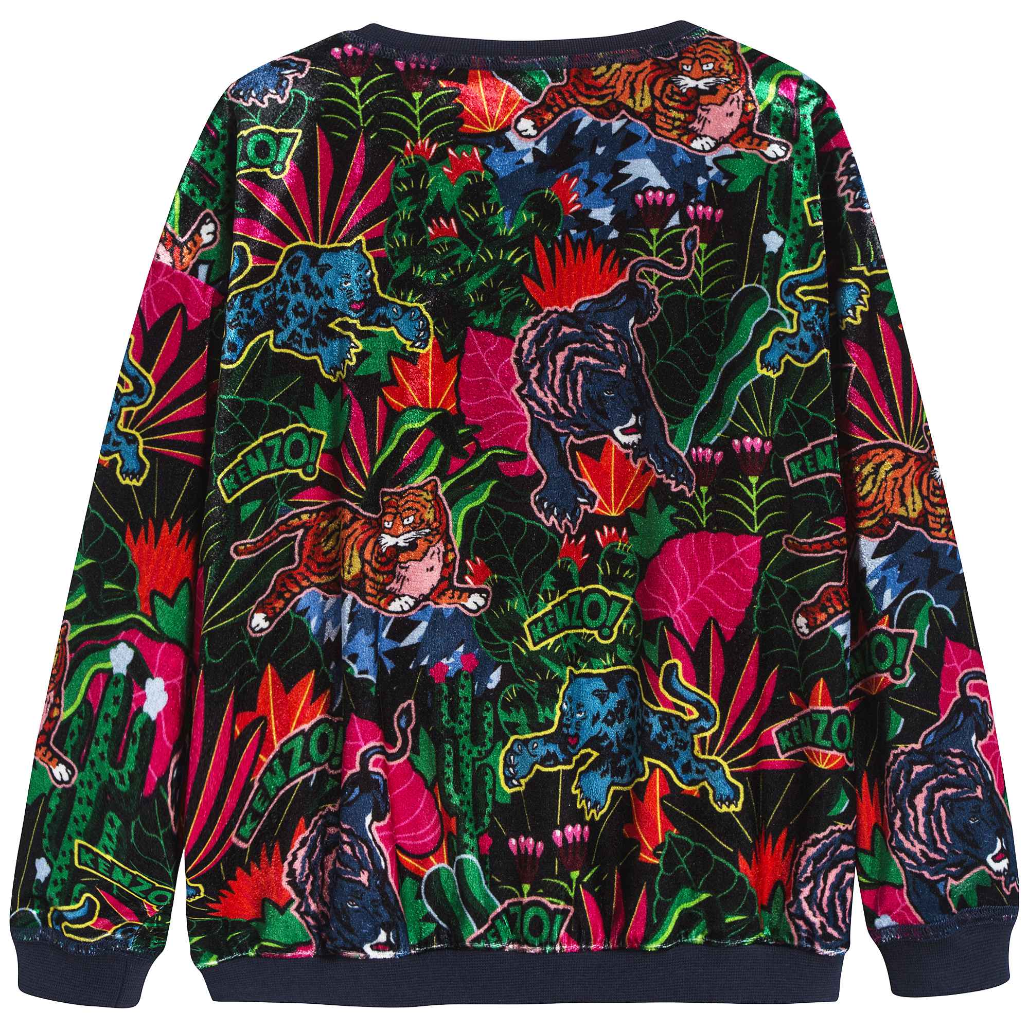 Girls Navy Printed Sweatshirt