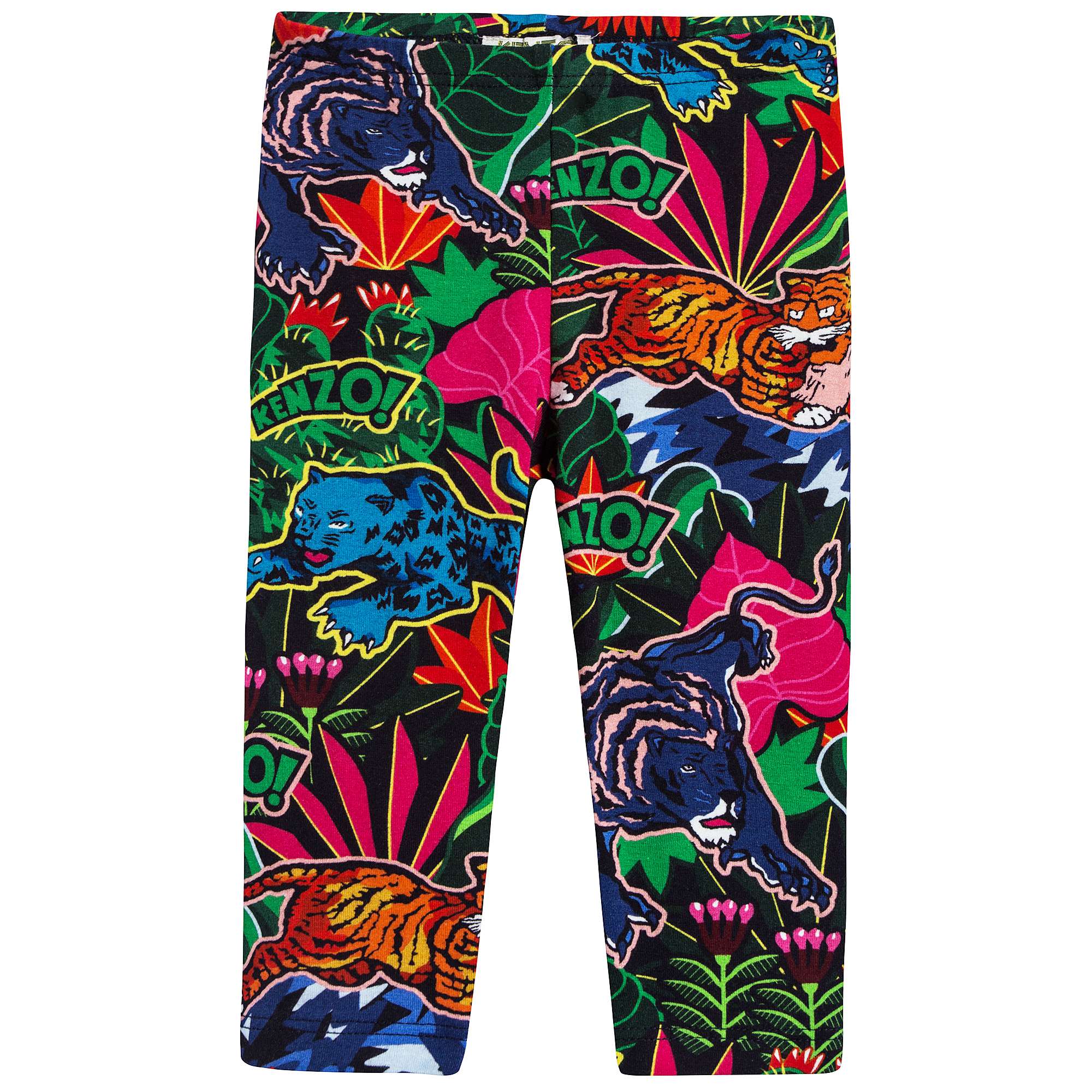 Baby Girls Navy Printed Cotton Leggings