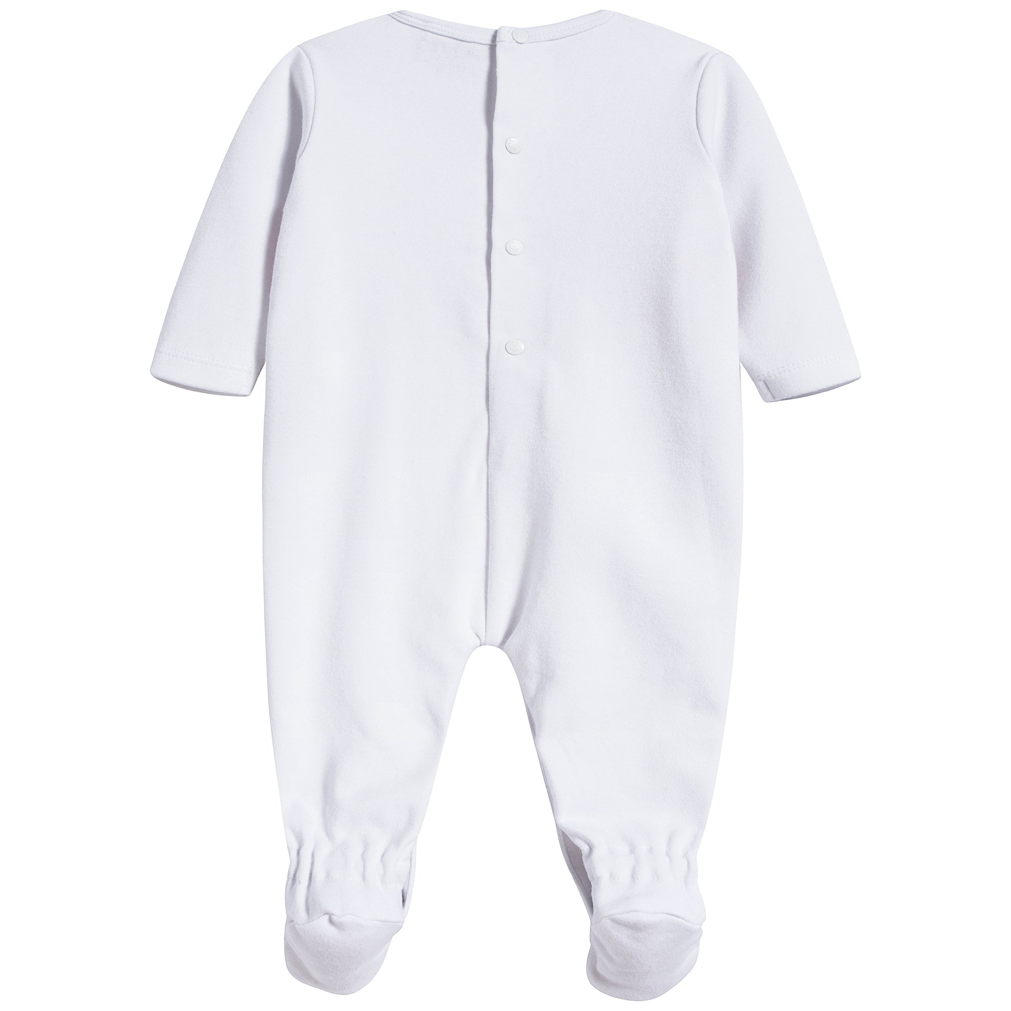 Baby Girls White Tiger Cotton Babysuit