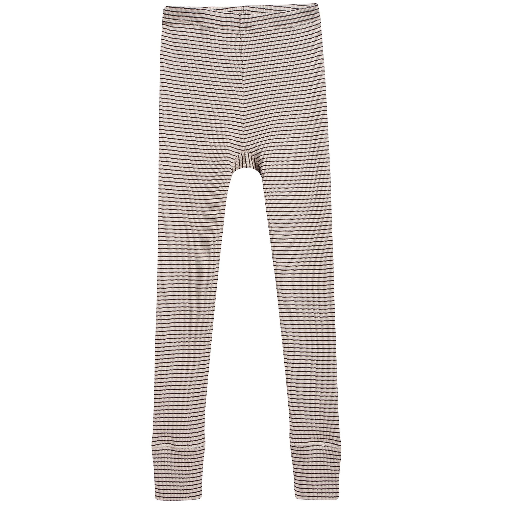 Girls & Boys Sand & Chocolate Stripe Cotton Jersey Trousers