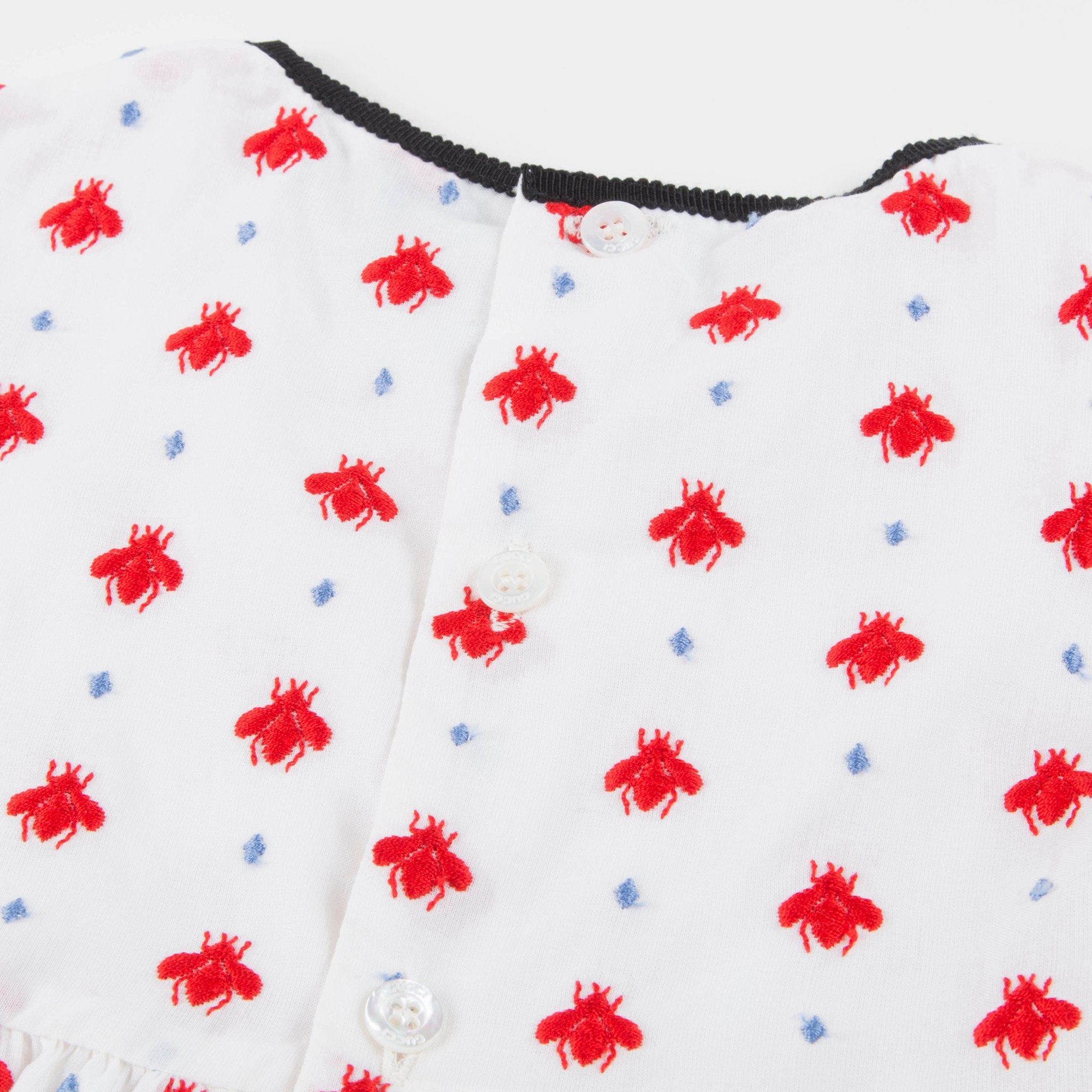 Baby Girls White Milk & Red Printed Dress