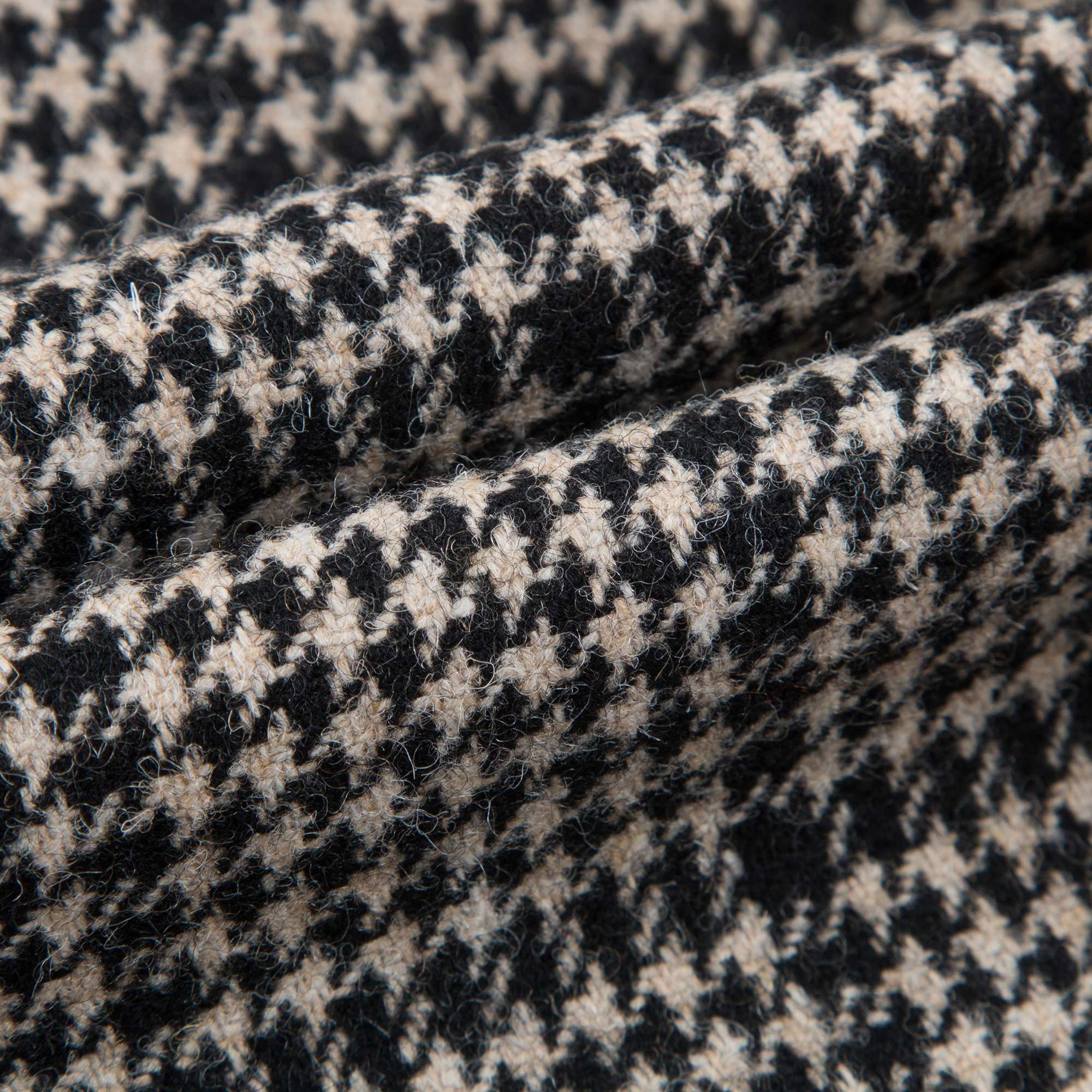 Girls Black Check Wool Trousers