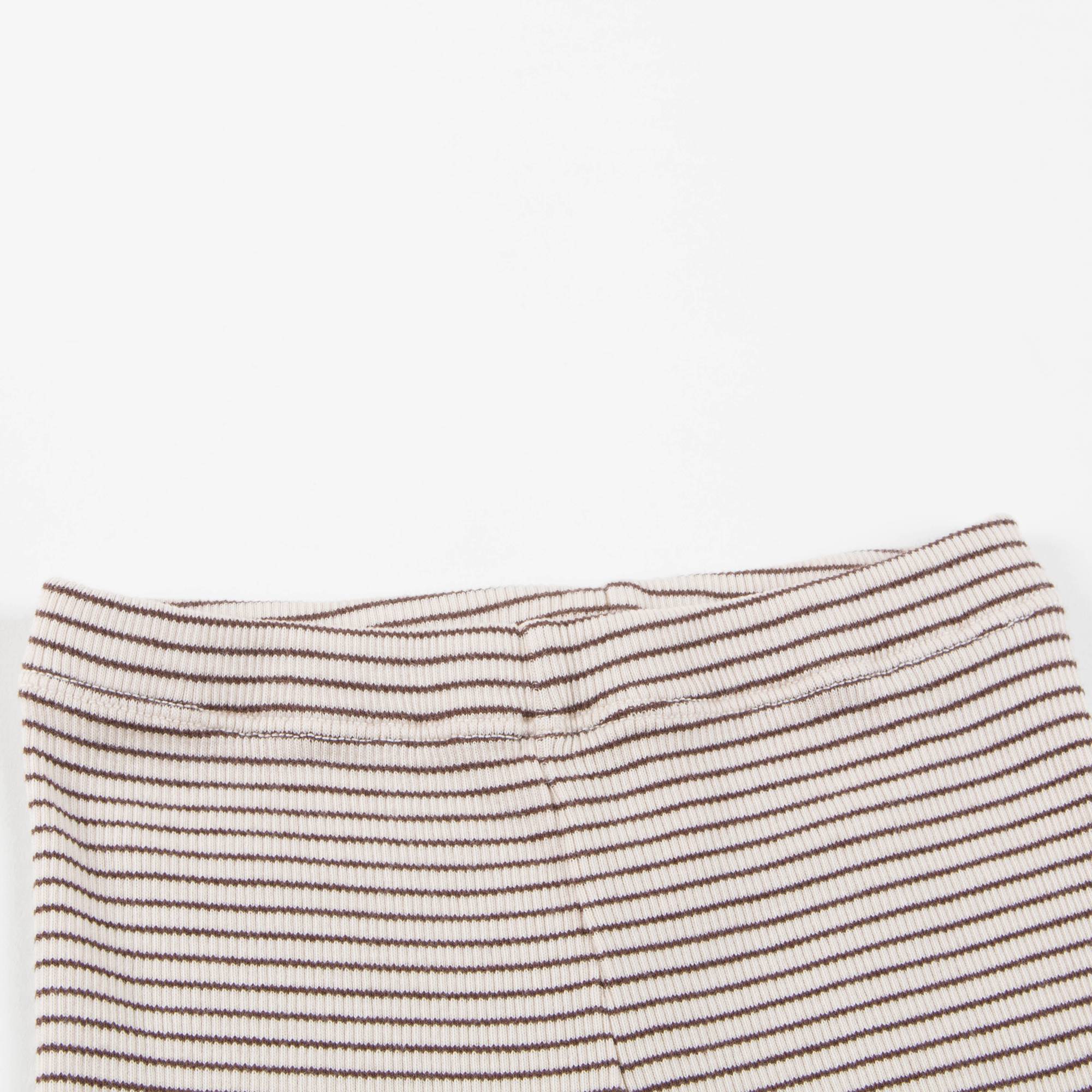 Girls & Boys Sand & Chocolate Stripe Cotton Jersey Trousers