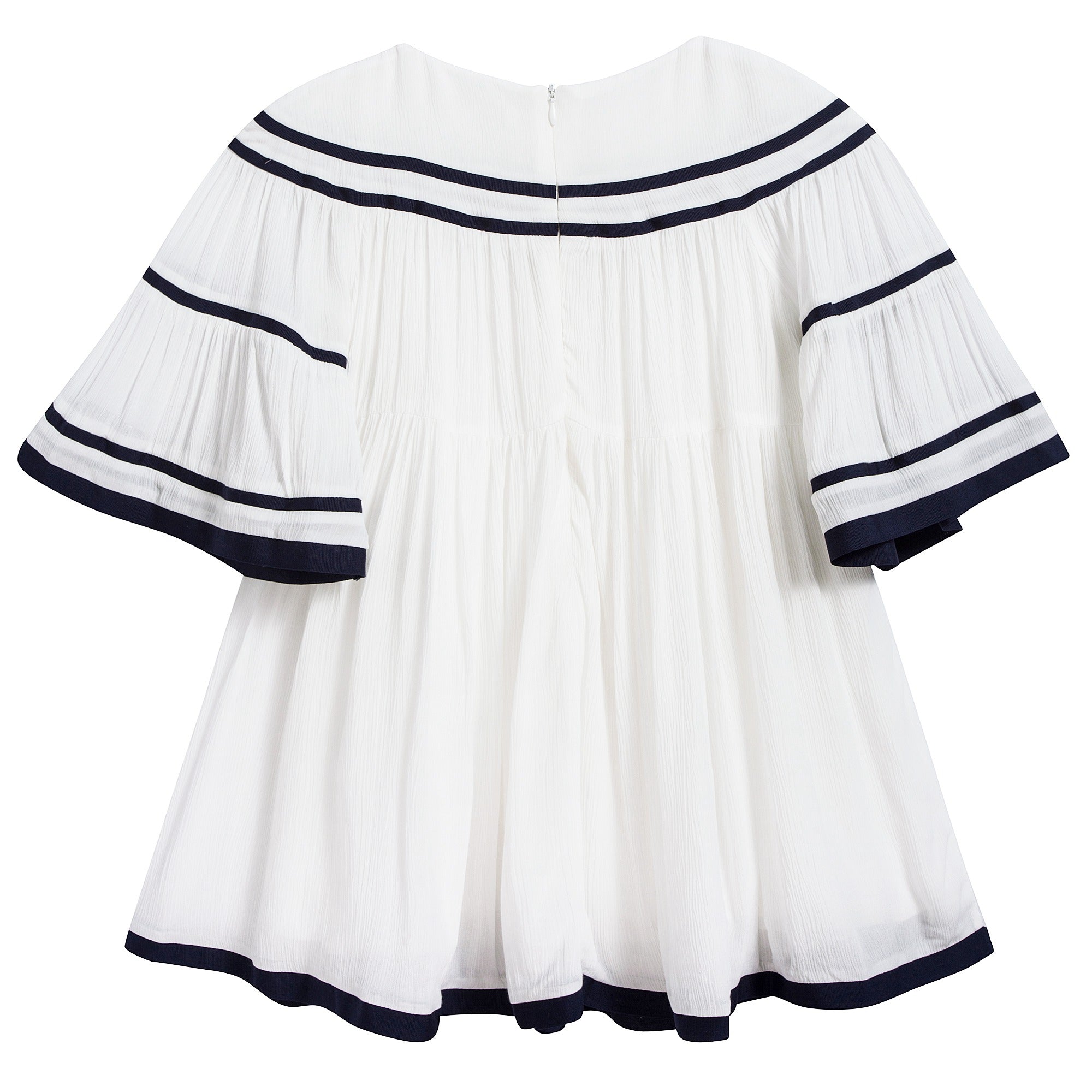 Girls Off White Viscose Dress