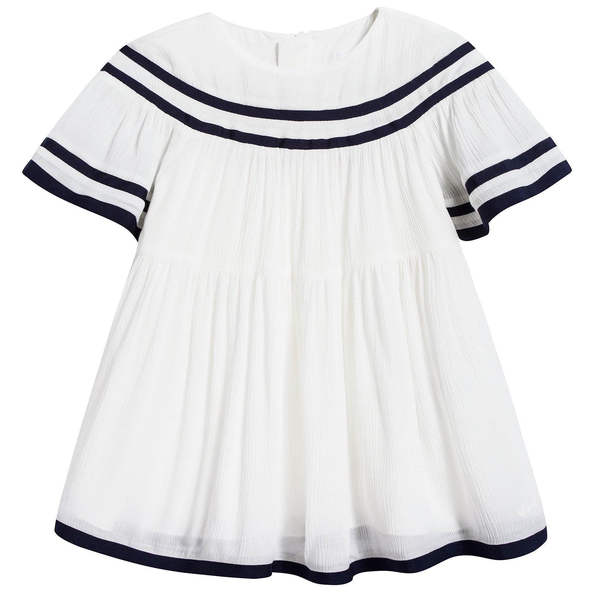 Baby Girls Off White Viscose Dress