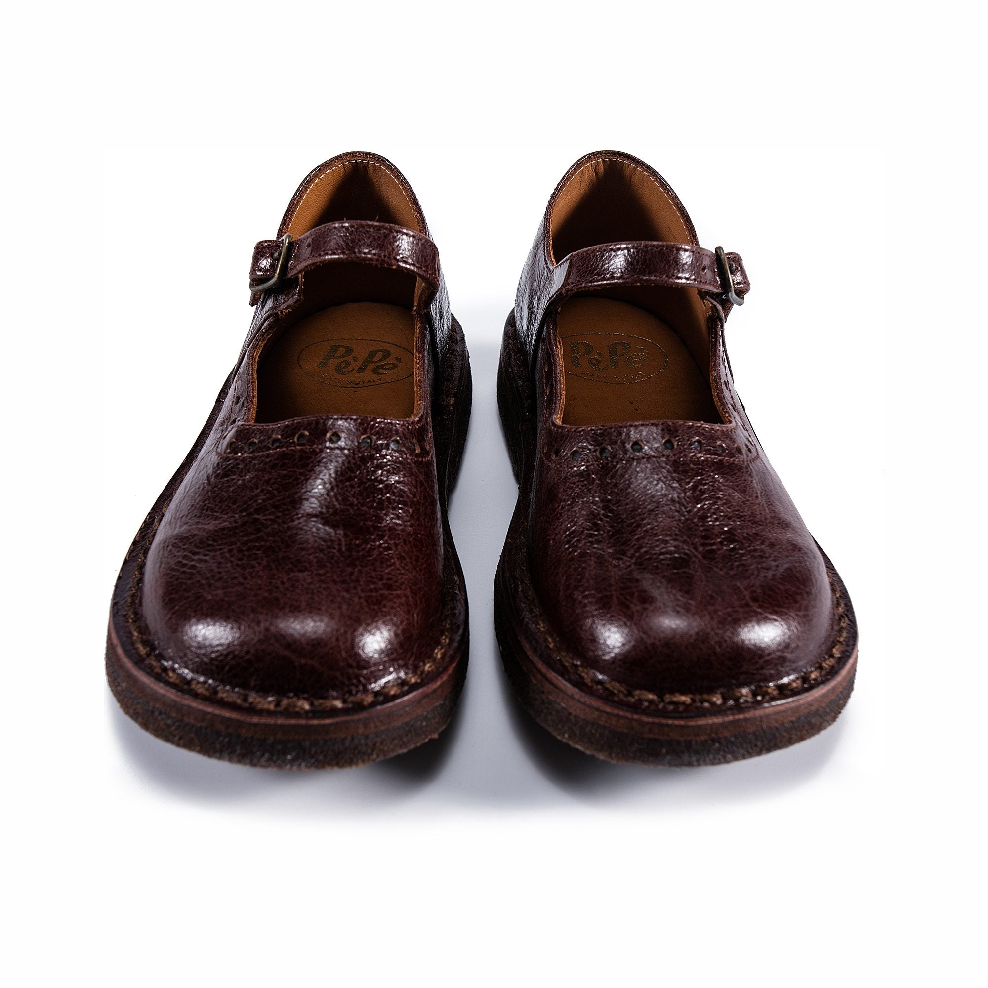 Girls Brown Leather Shoes