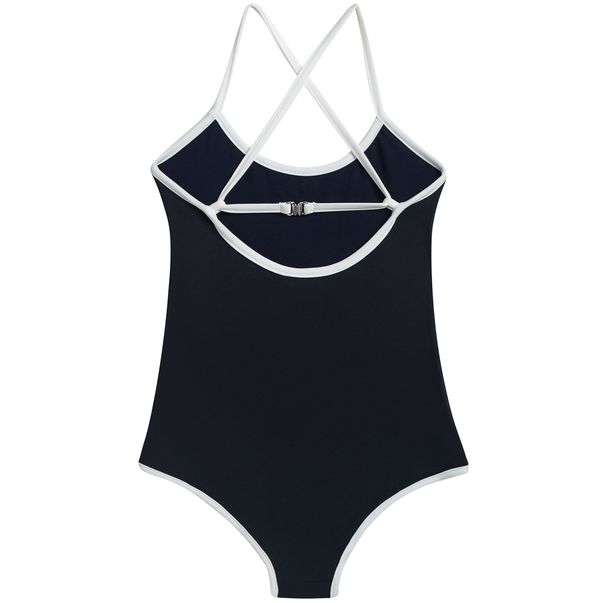 Girls Dark Blue Jersey Swimsuit