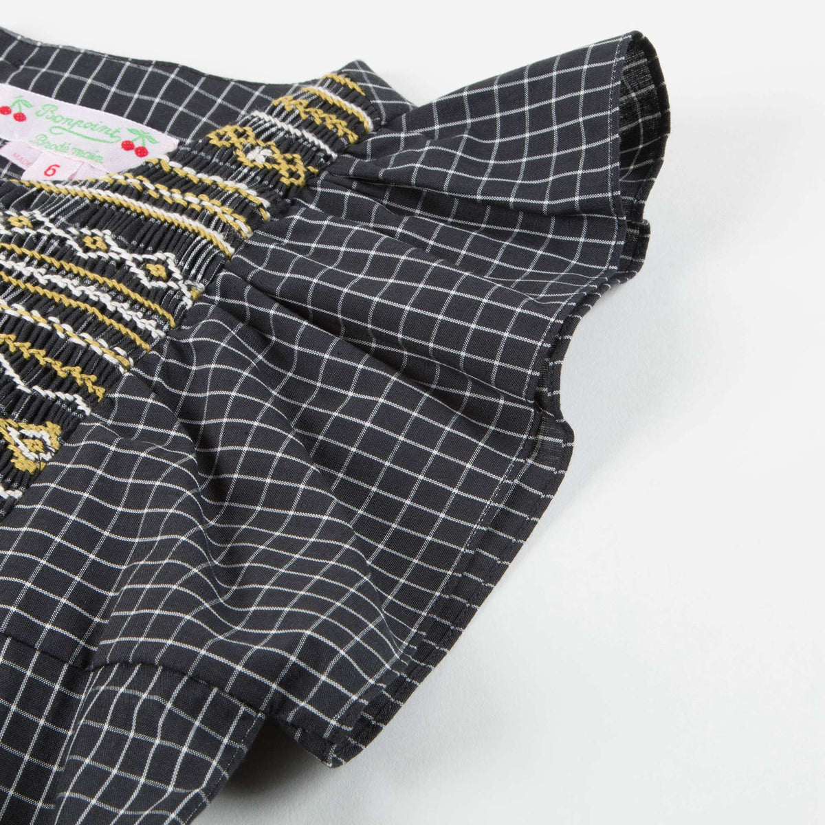 Robe à carreaux noire pour fille