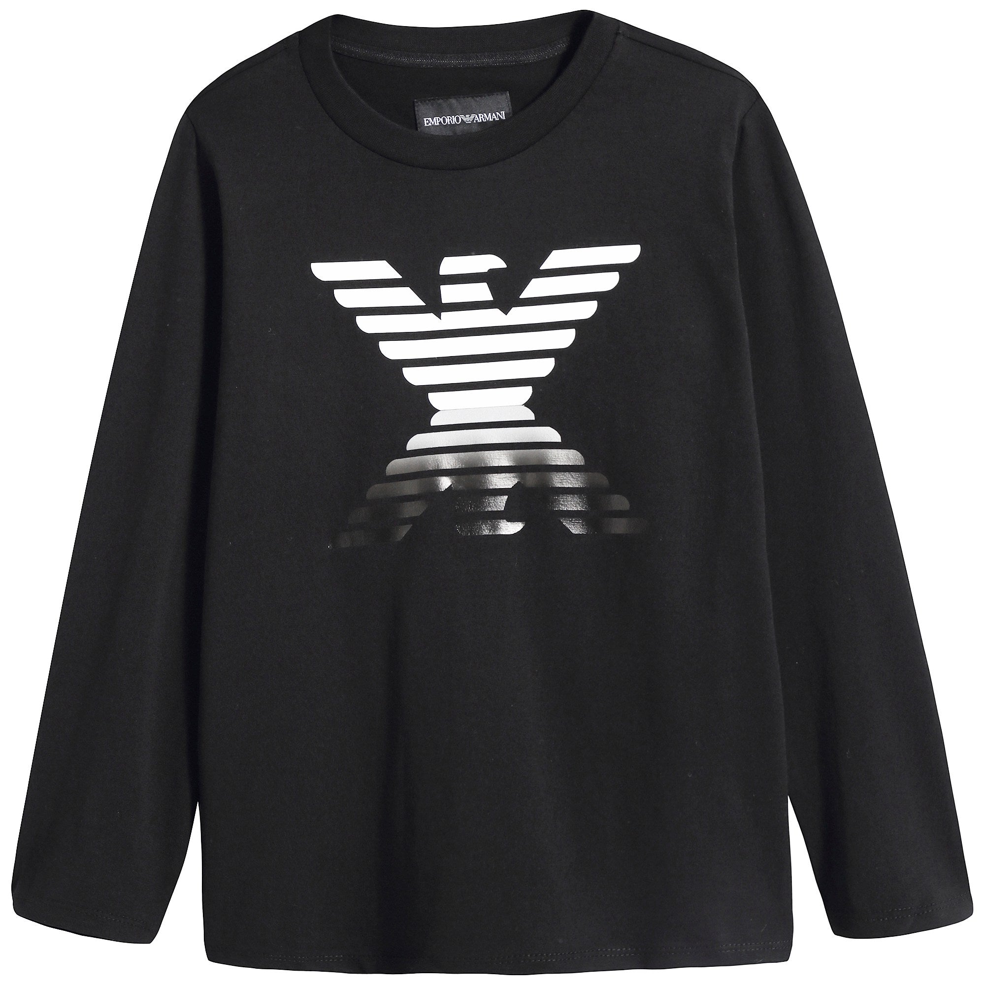 Boys Black Logo Cotton Shirt
