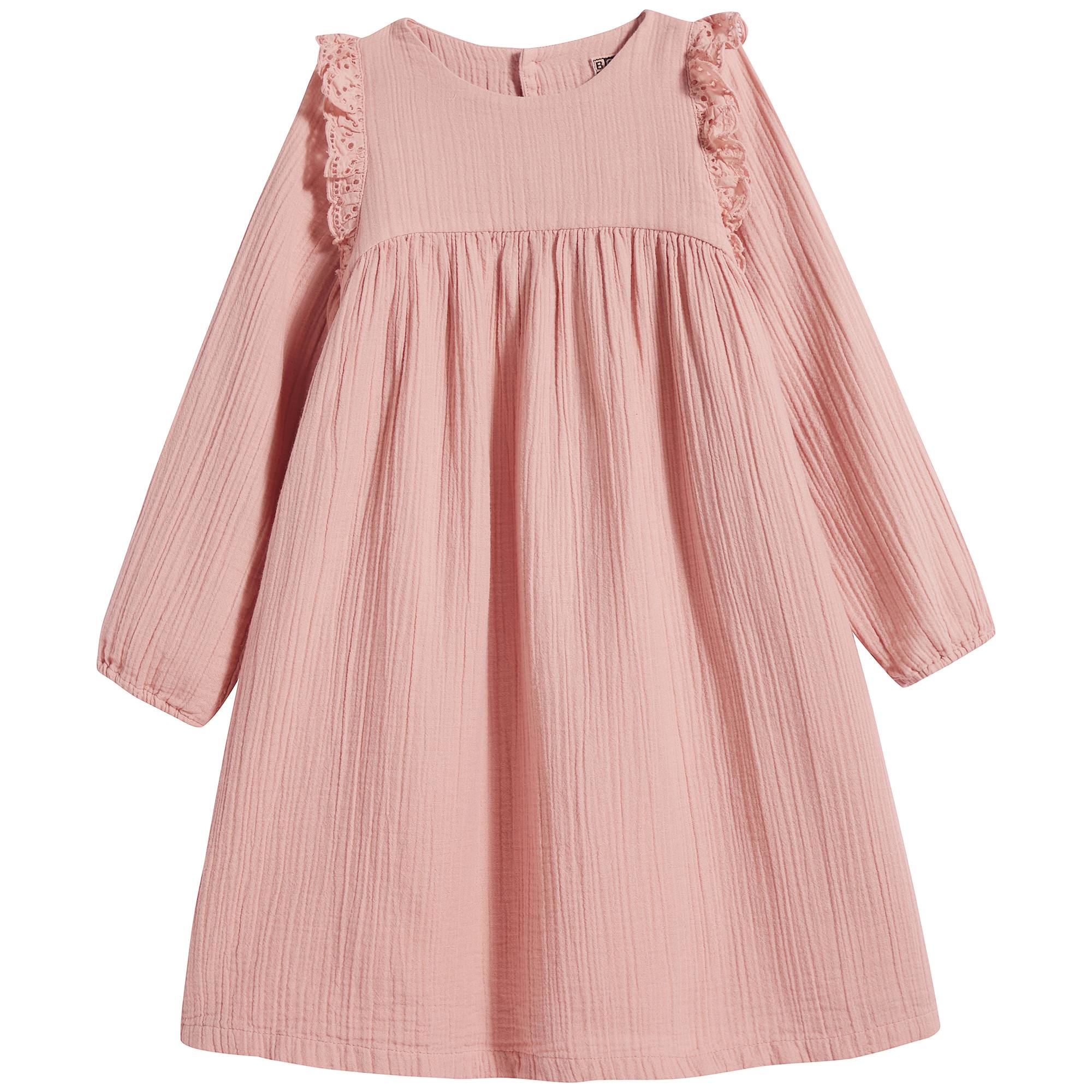 Girls Pink Cotton Dress