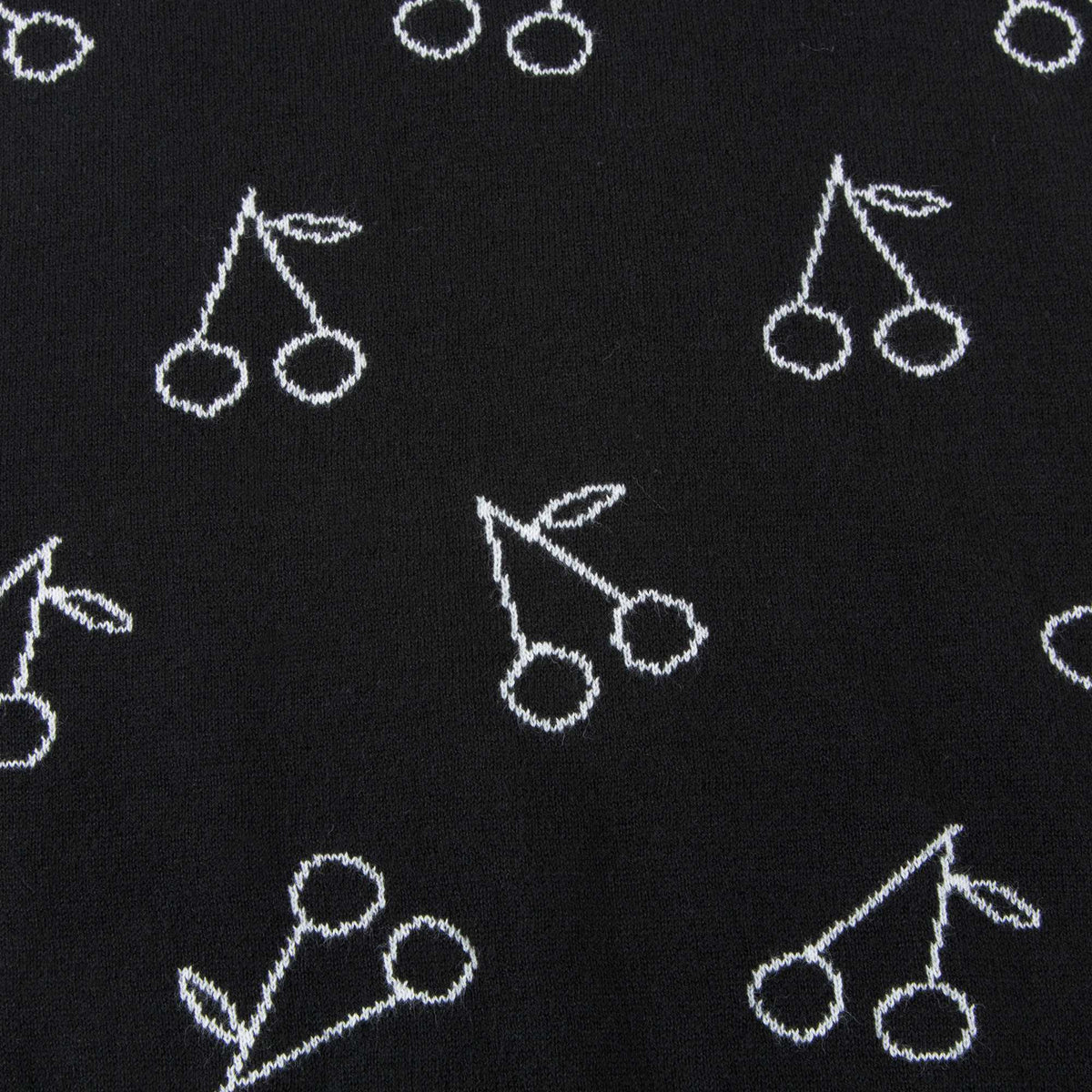 T-shirt en maille noir à imprimé cerises blanches pour fille