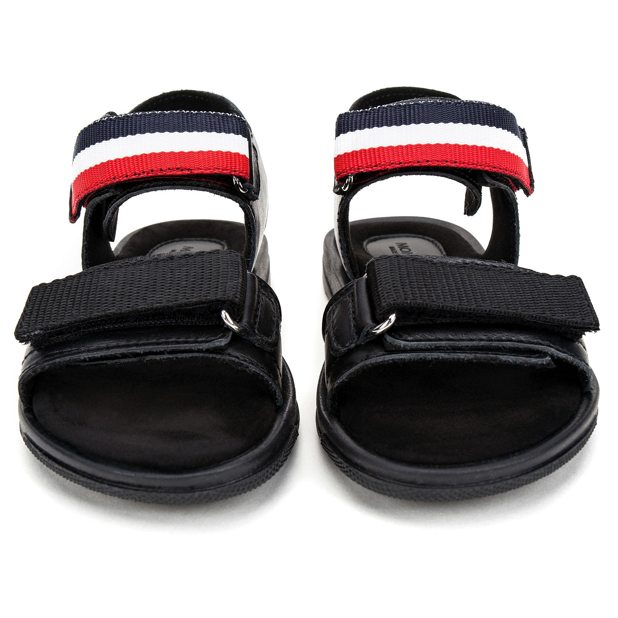 Boys & Girls Black Leather Sandals
