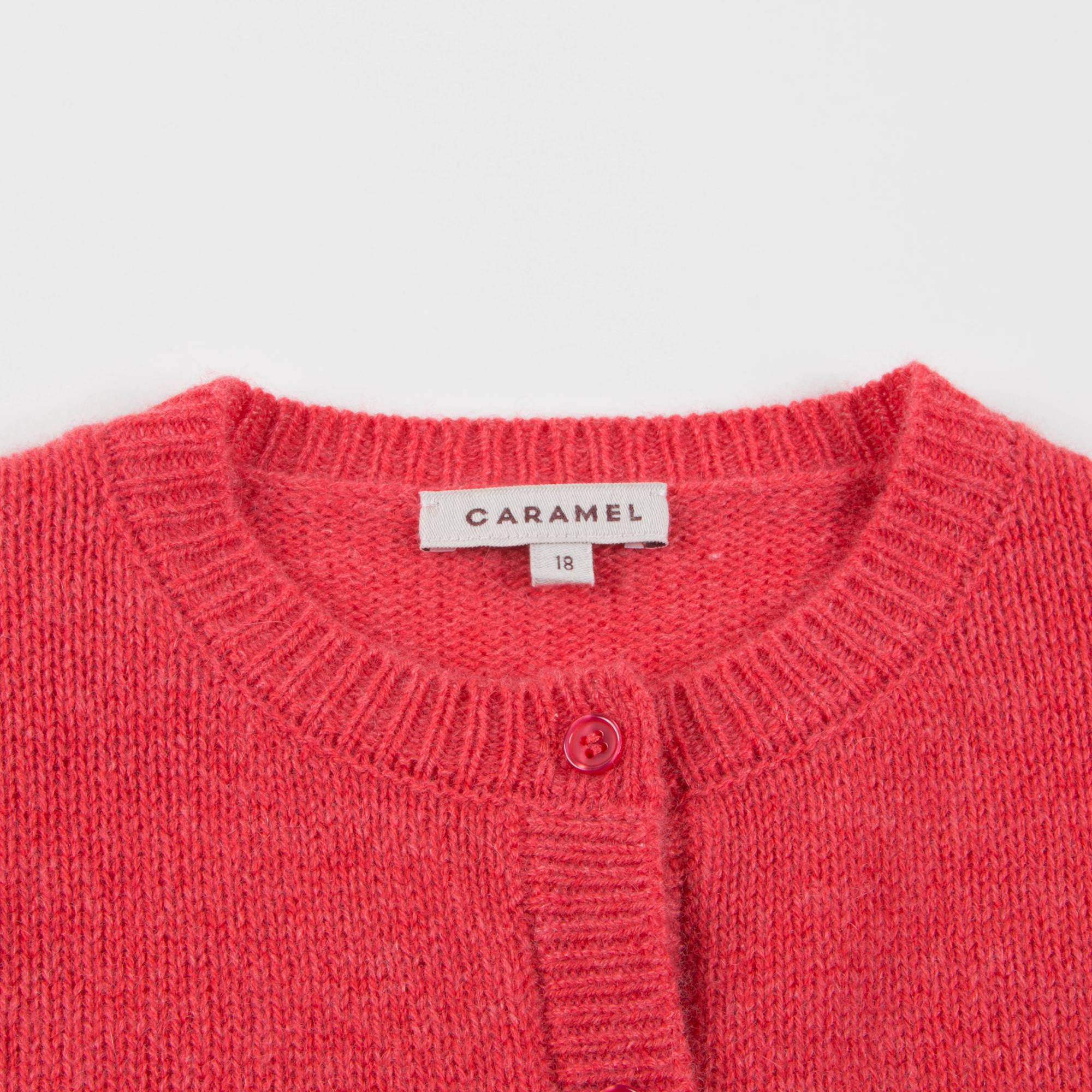 Baby Girls Red Rose Cashmere Knitwear Cardigan