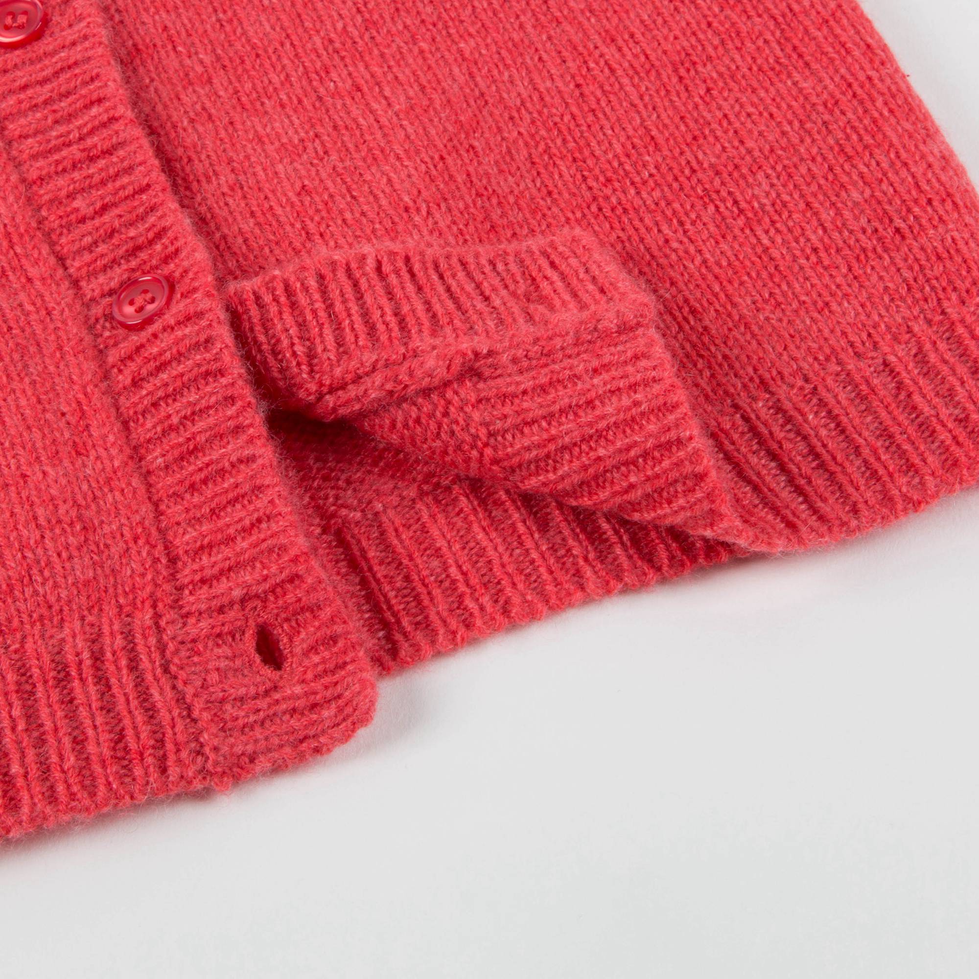 Baby Girls Red Rose Cashmere Knitwear Cardigan