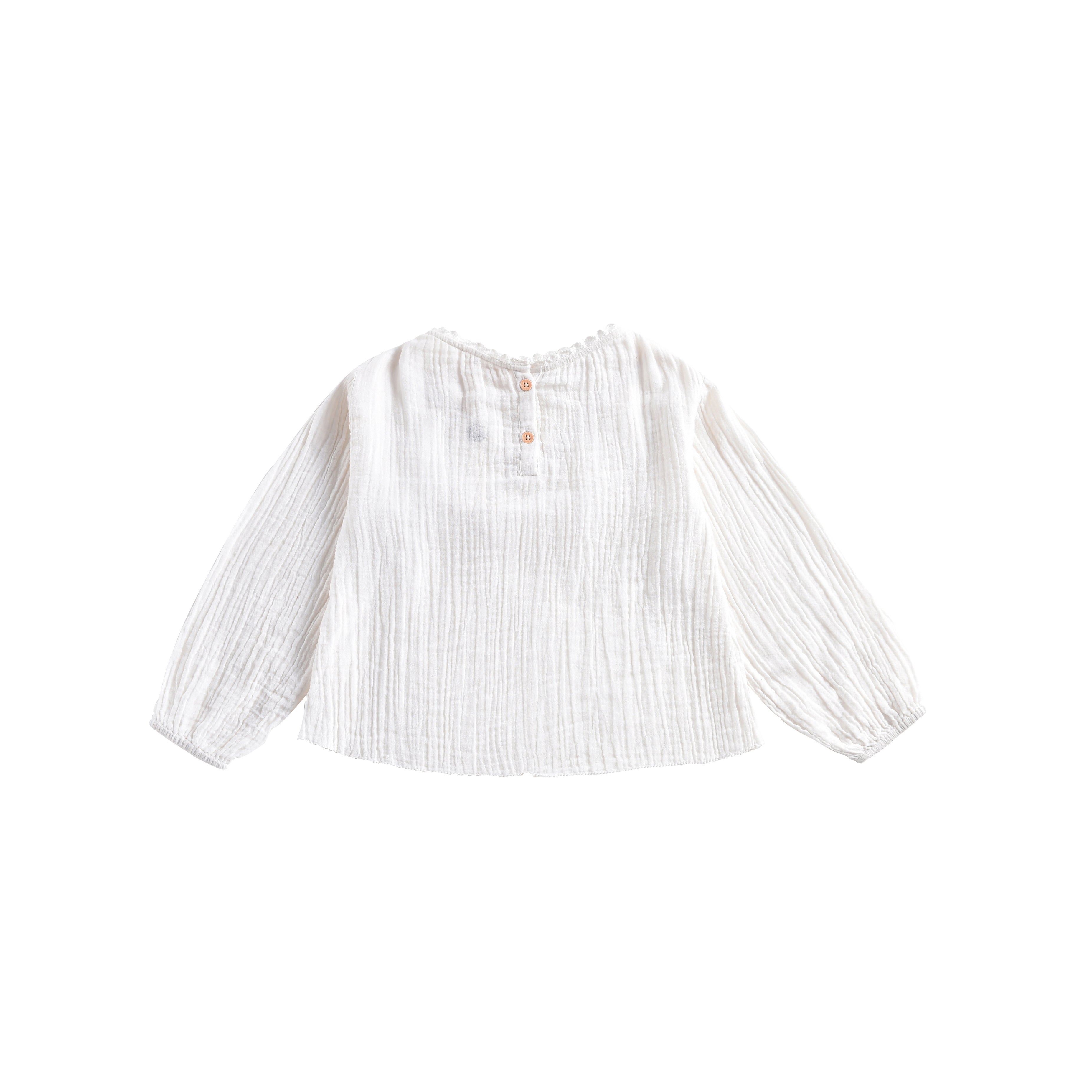 Girls White Organic Cotton Blouse