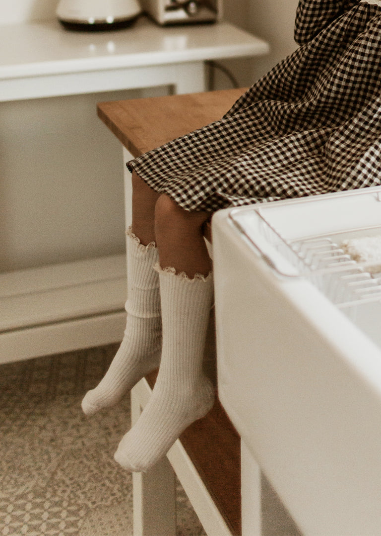 Girls Cream Socks