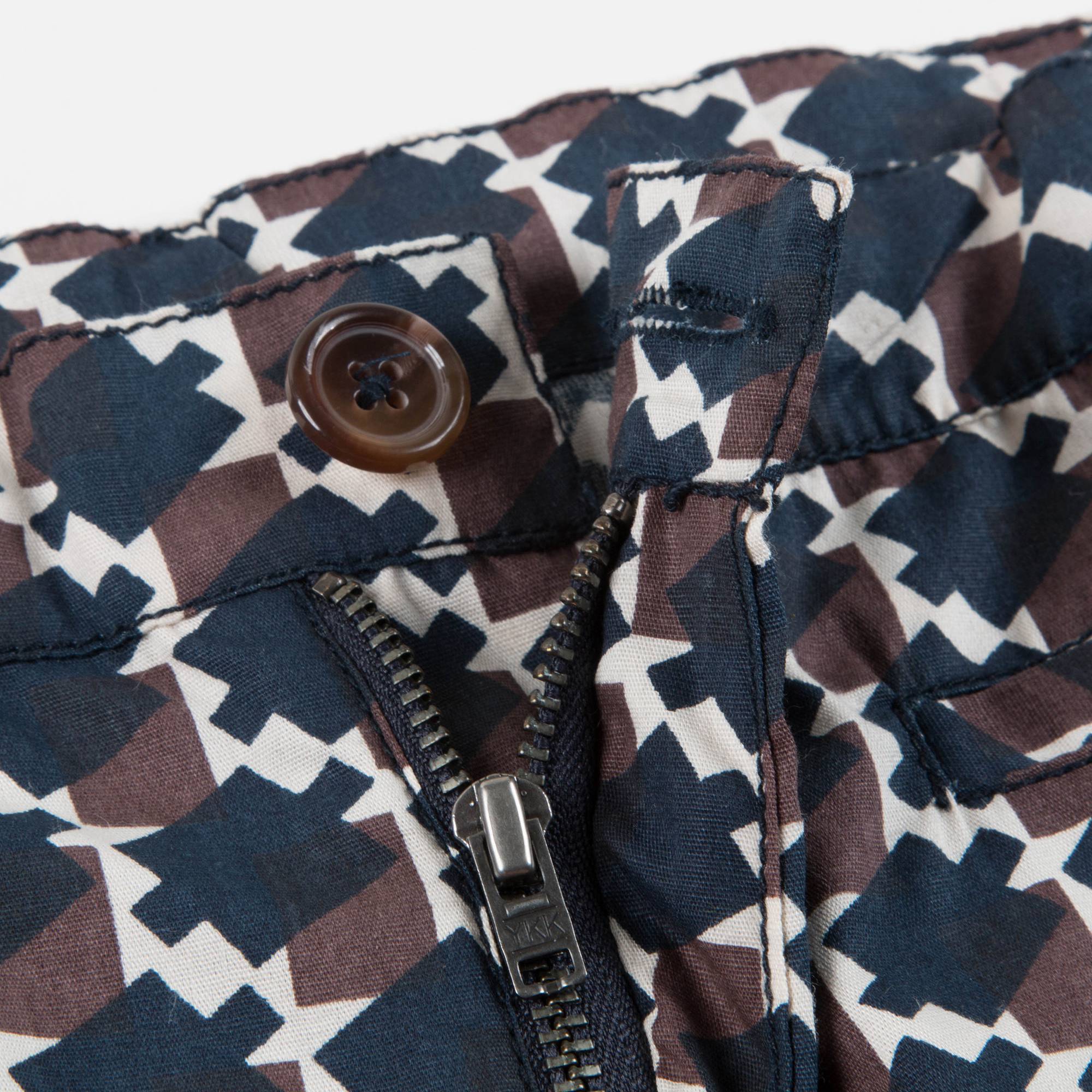 Girls & Boys Blue & Chocolate Woven Shorts