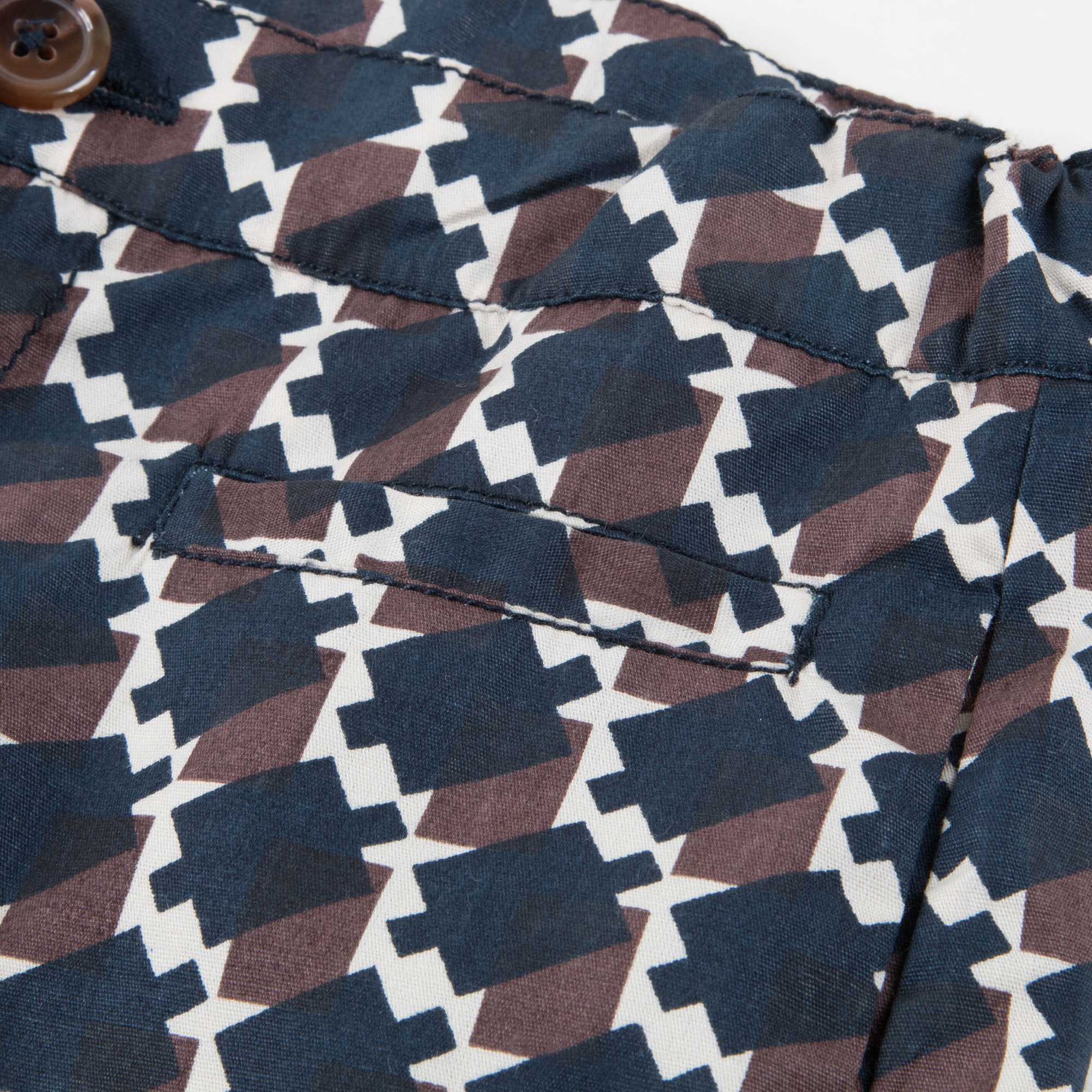 Girls & Boys Blue & Chocolate Woven Shorts