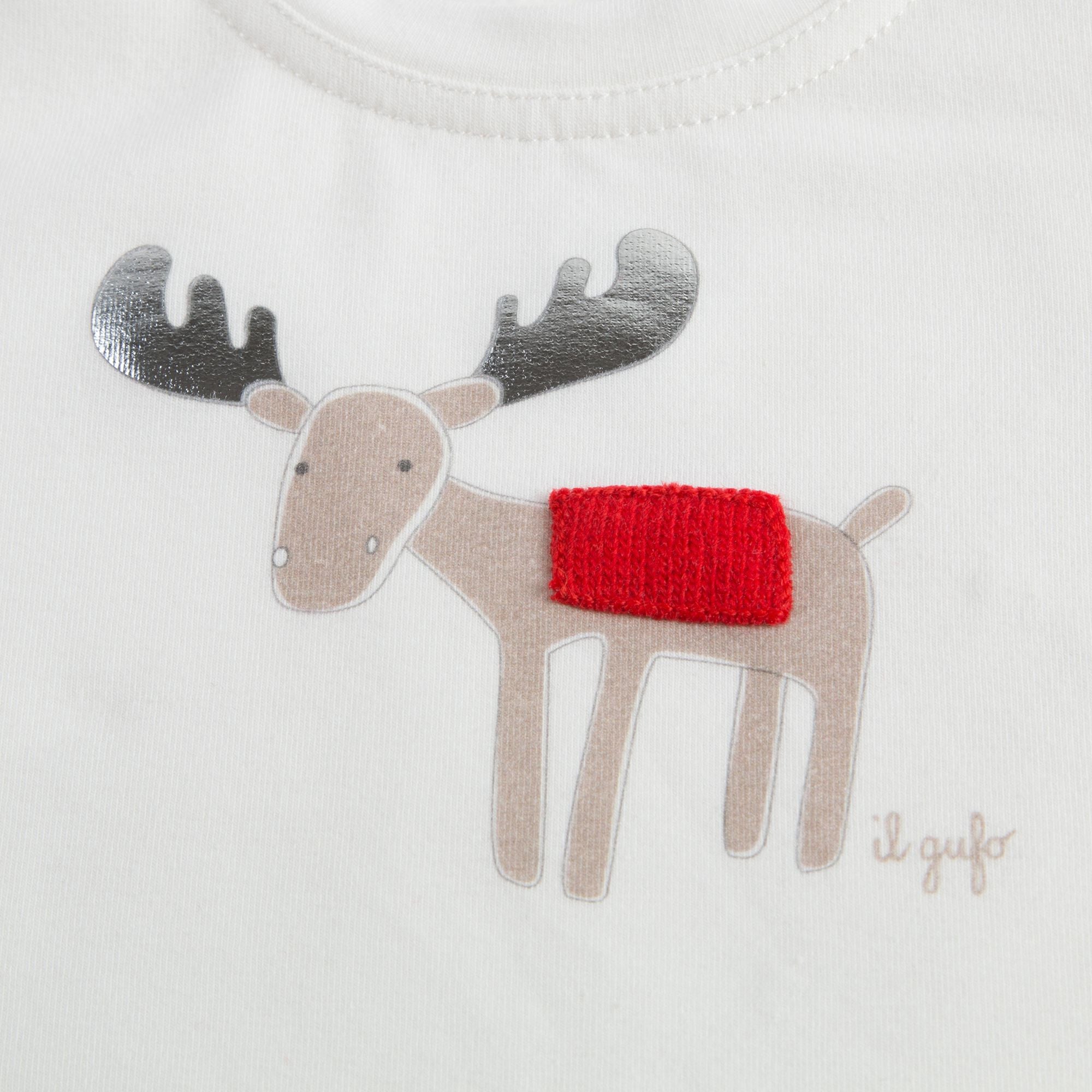 Baby Girls Ivory Deer Printed T-Shirt