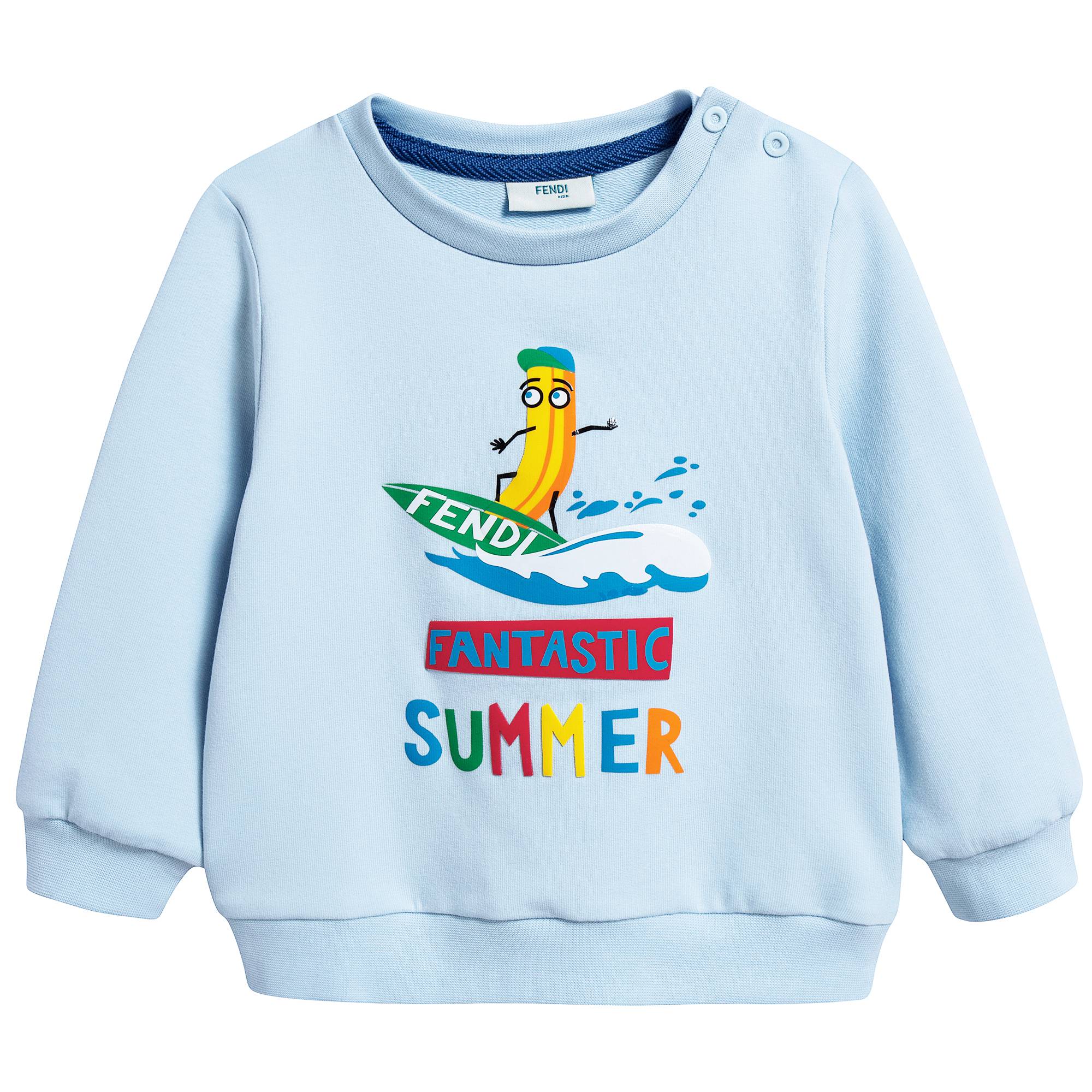 Baby Boys Light Blue Cotton Sweatshirt
