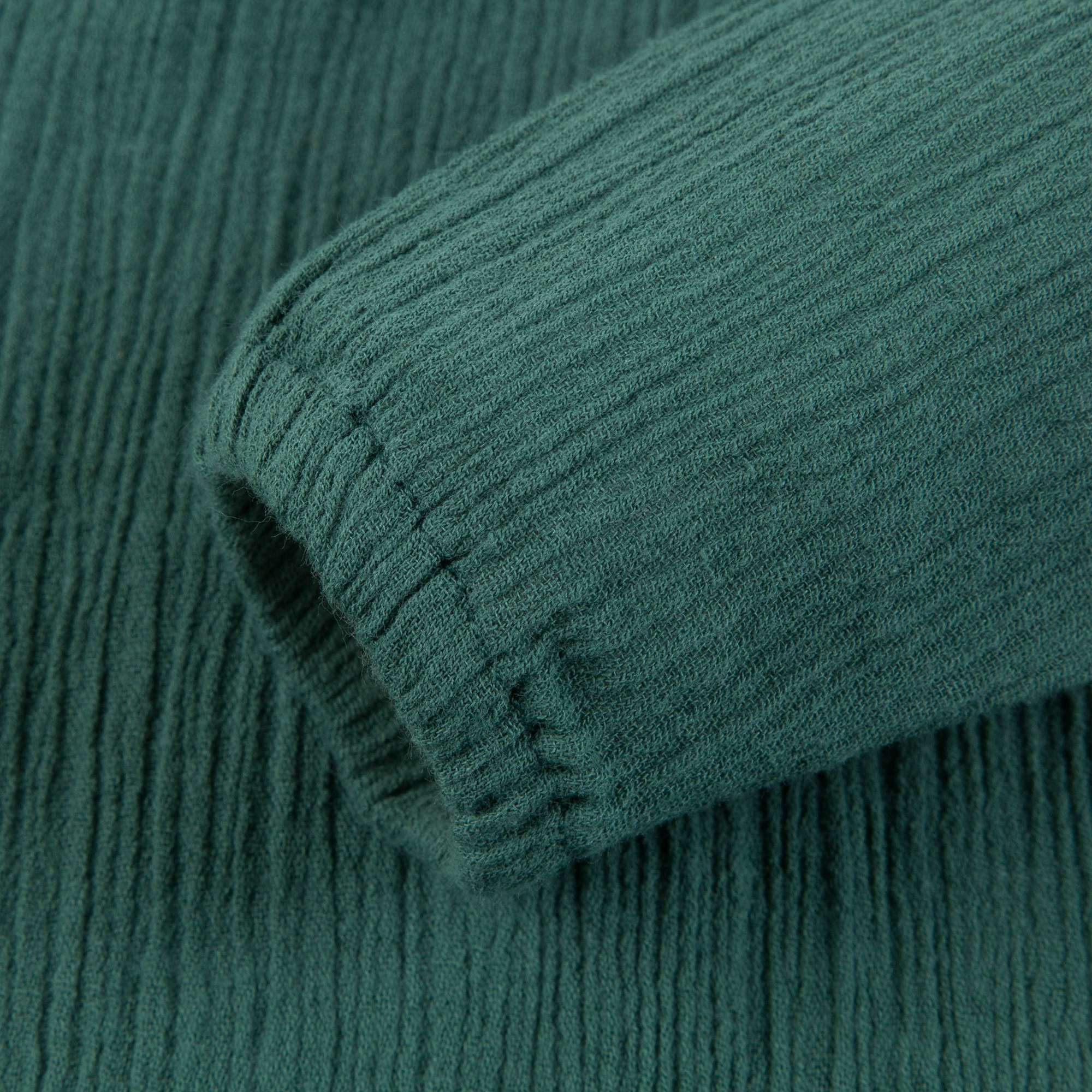 Baby Girls Dark Green Silk Woven Dress