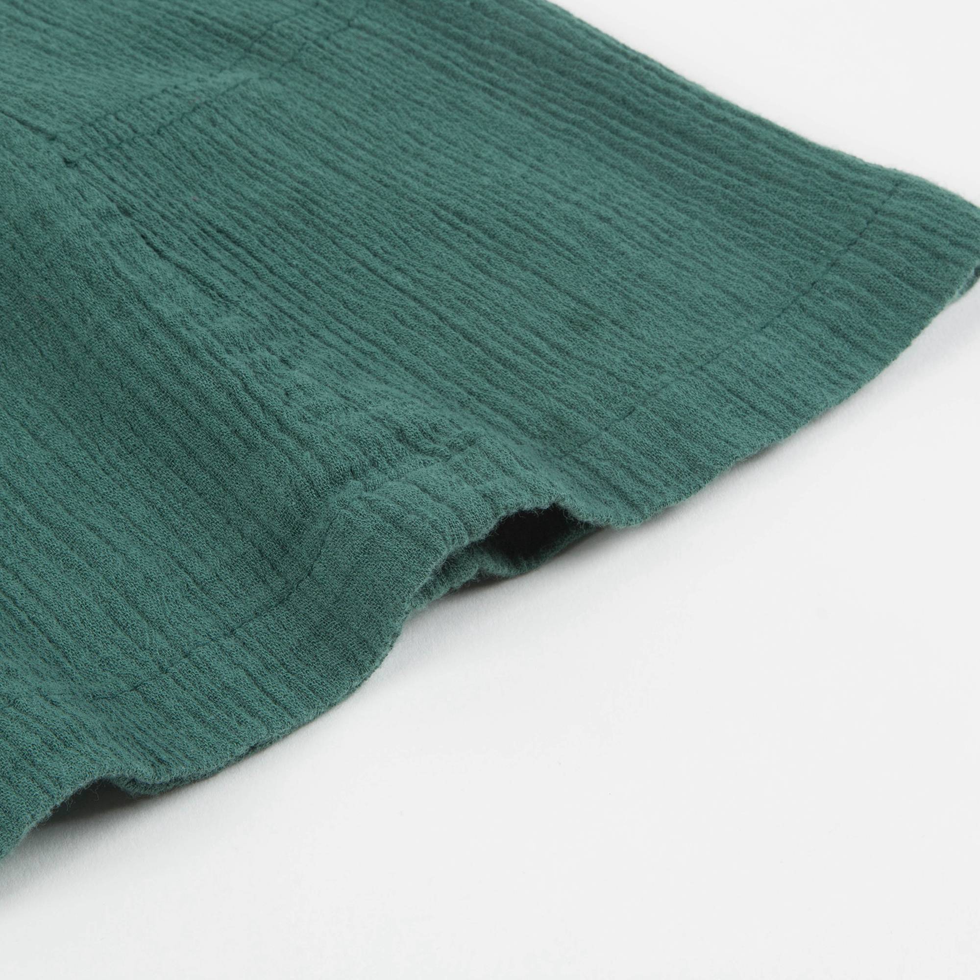 Baby Girls Dark Green Silk Woven Dress