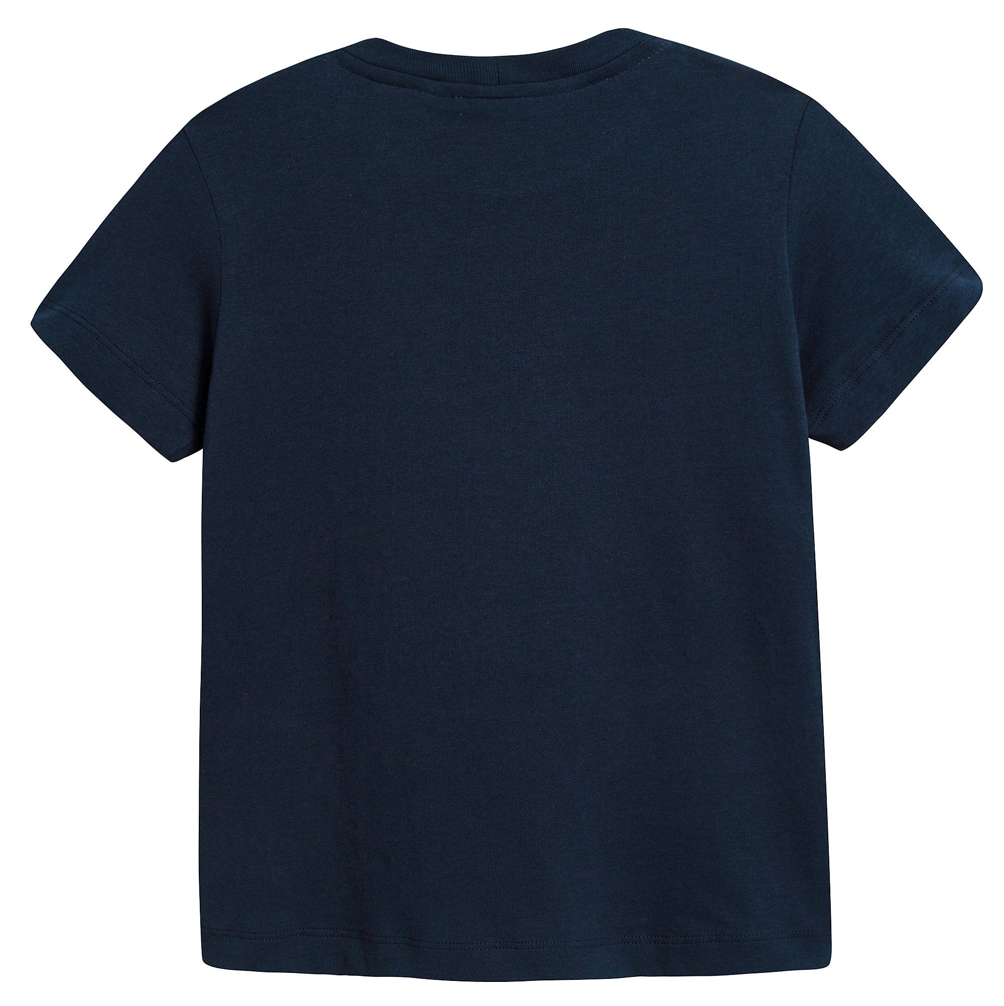 Boys Black Printed Cotton T-shirt