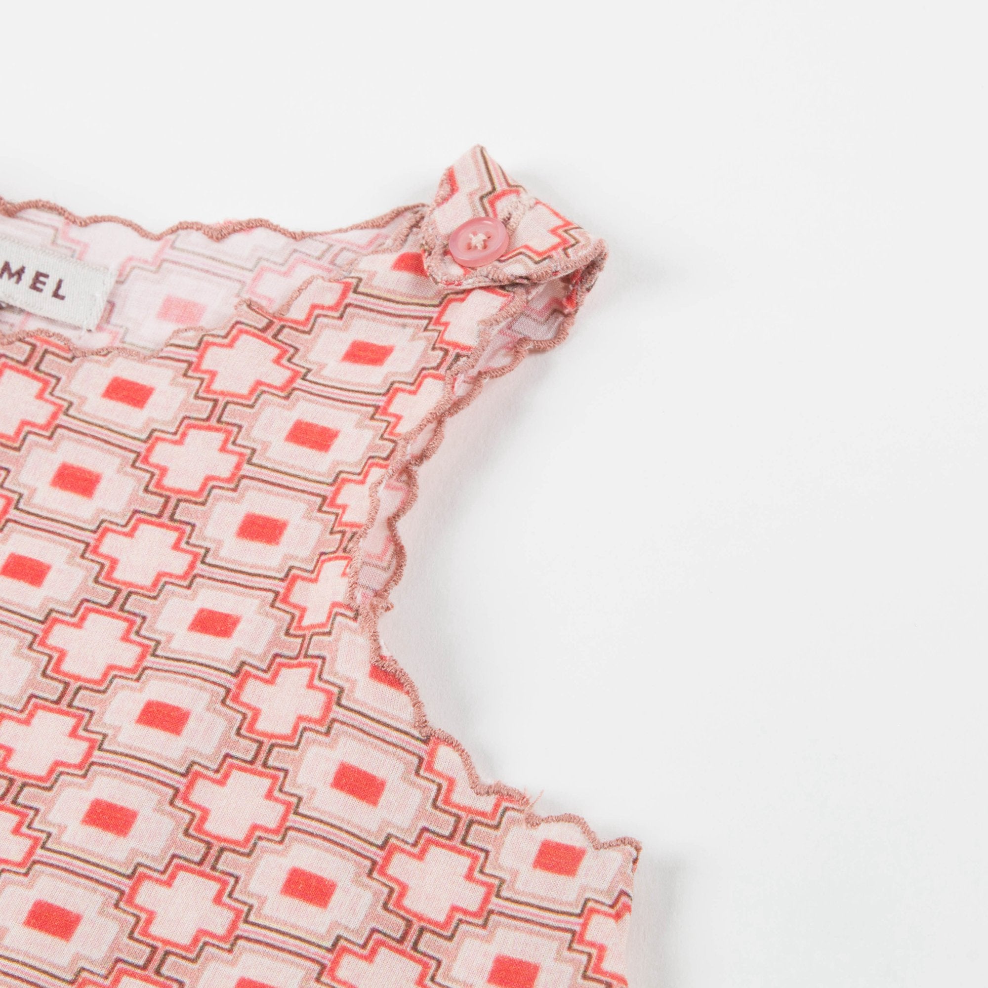Baby Girls Kaleido Red Cotton Woven Top