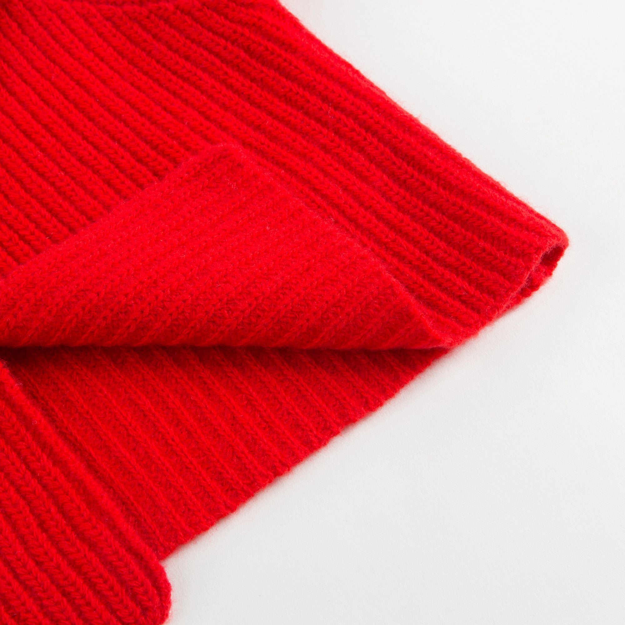 Girls Red Wool Cardigan With Flower Trims