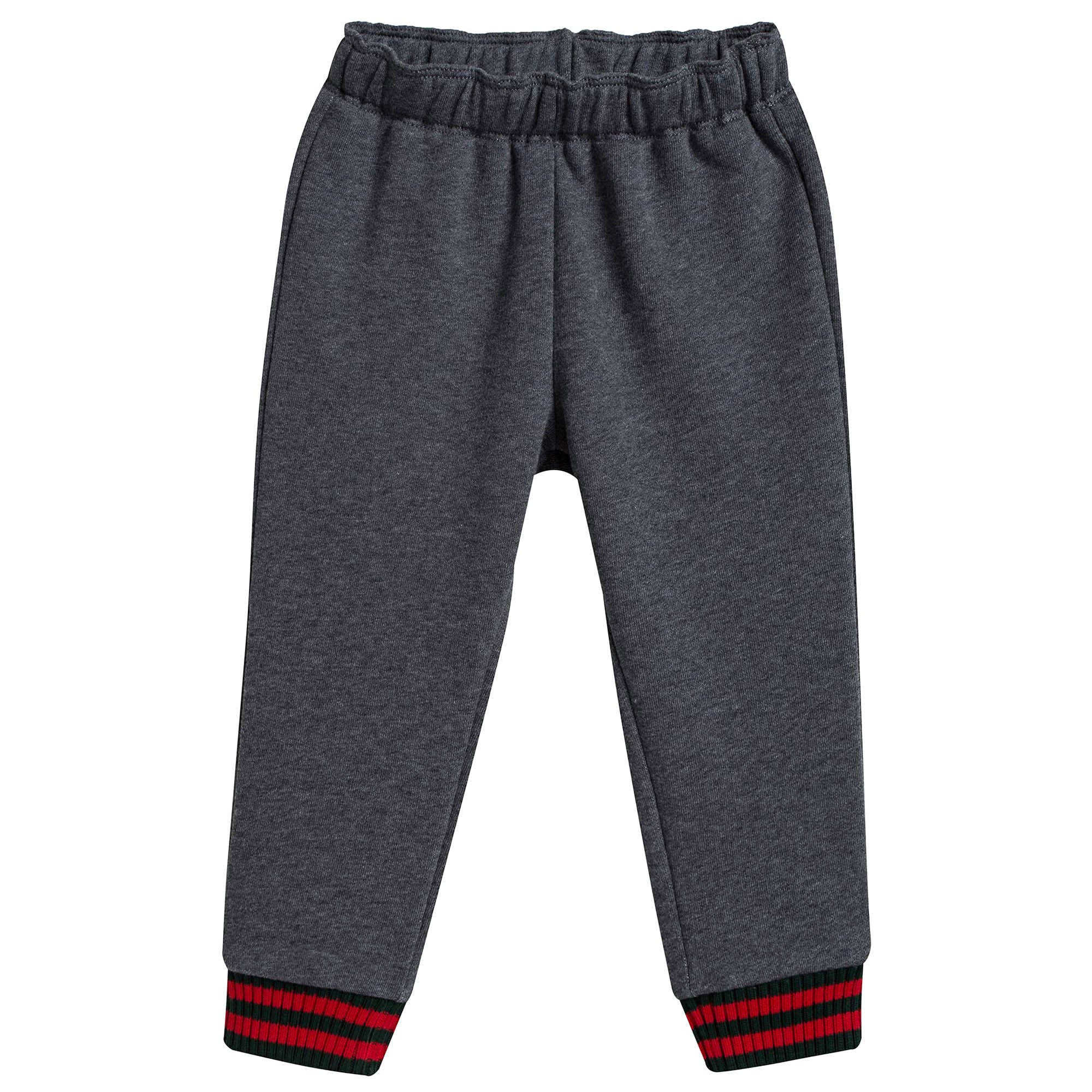 Baby Boys Grey Hooded Ribbed Cuffs Cotton Trouser - CÉMAROSE | Children's Fashion Store - 1