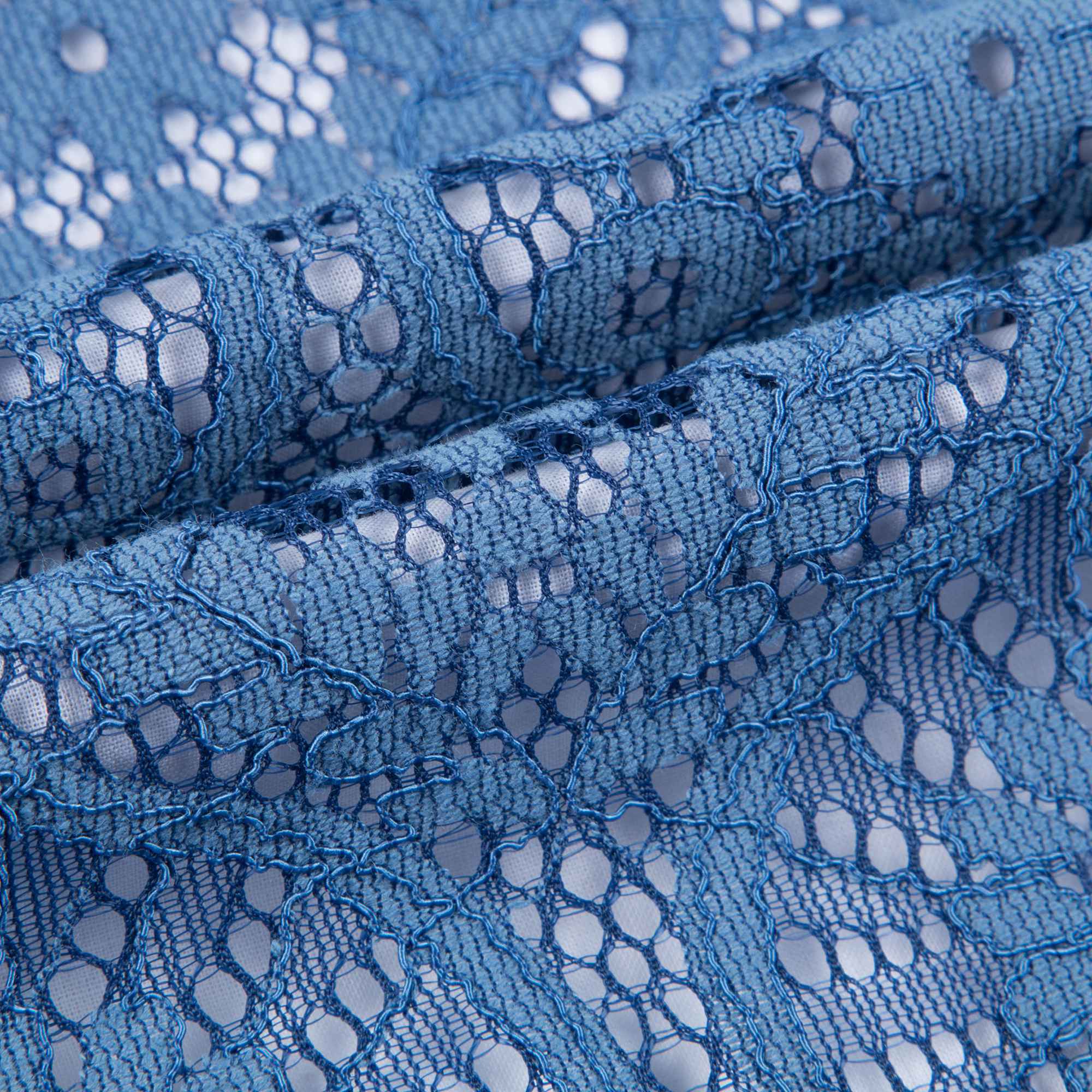 Girls Blue Cotone Bomber Lace Jacket