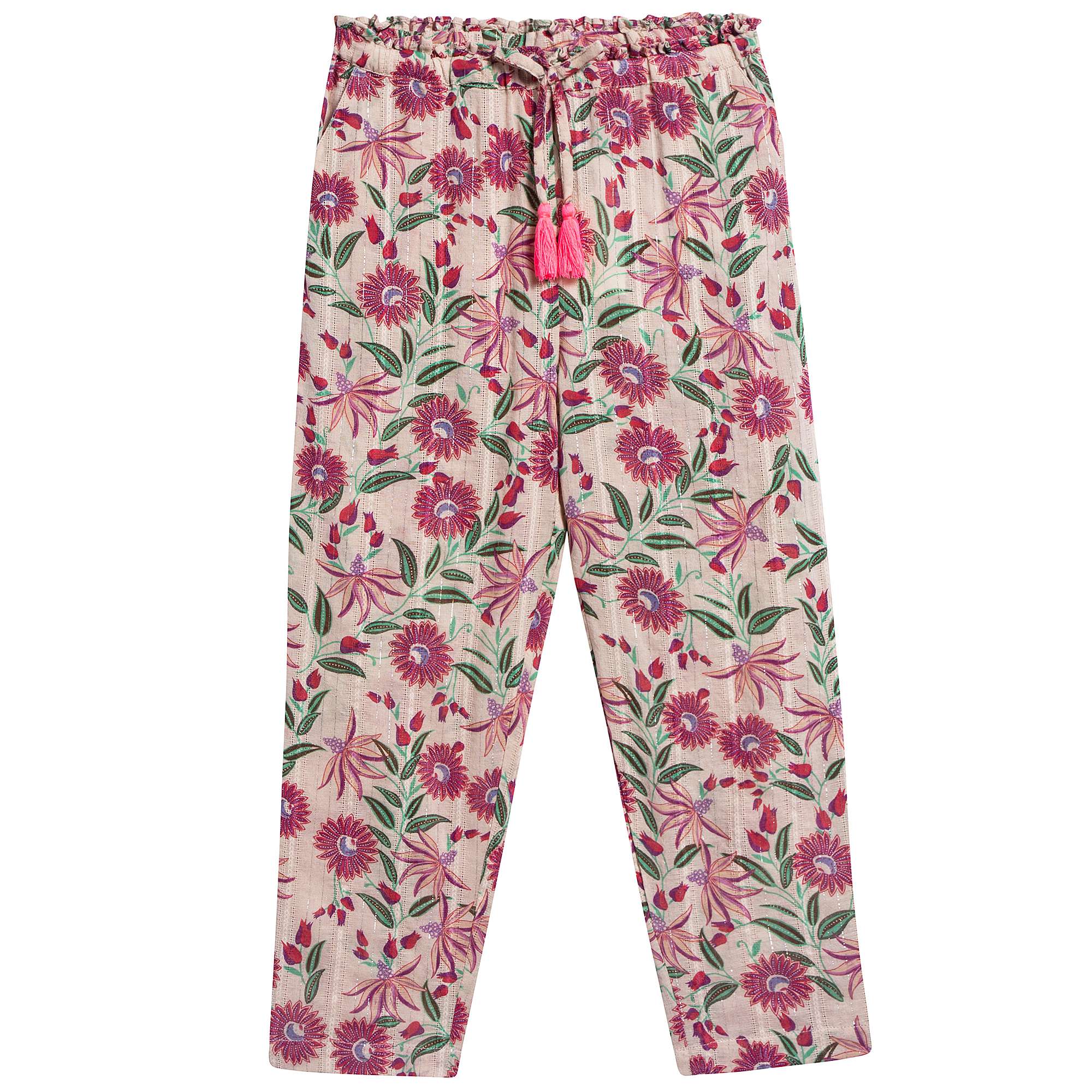 Girls White Flower "Twinkle" Pants