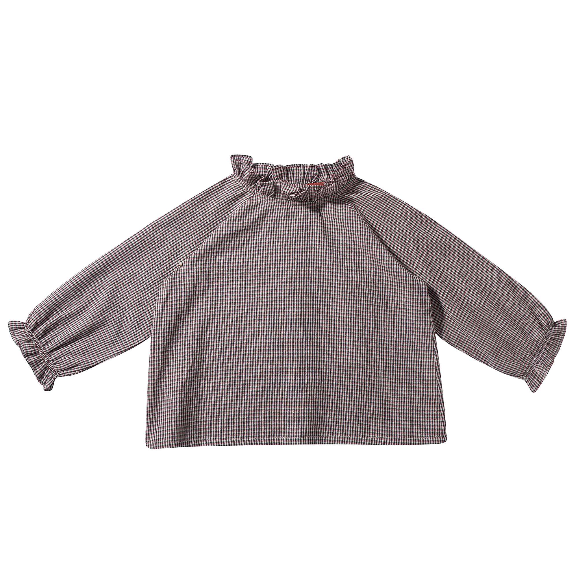 Baby Girls Grey Micro Check Blouse