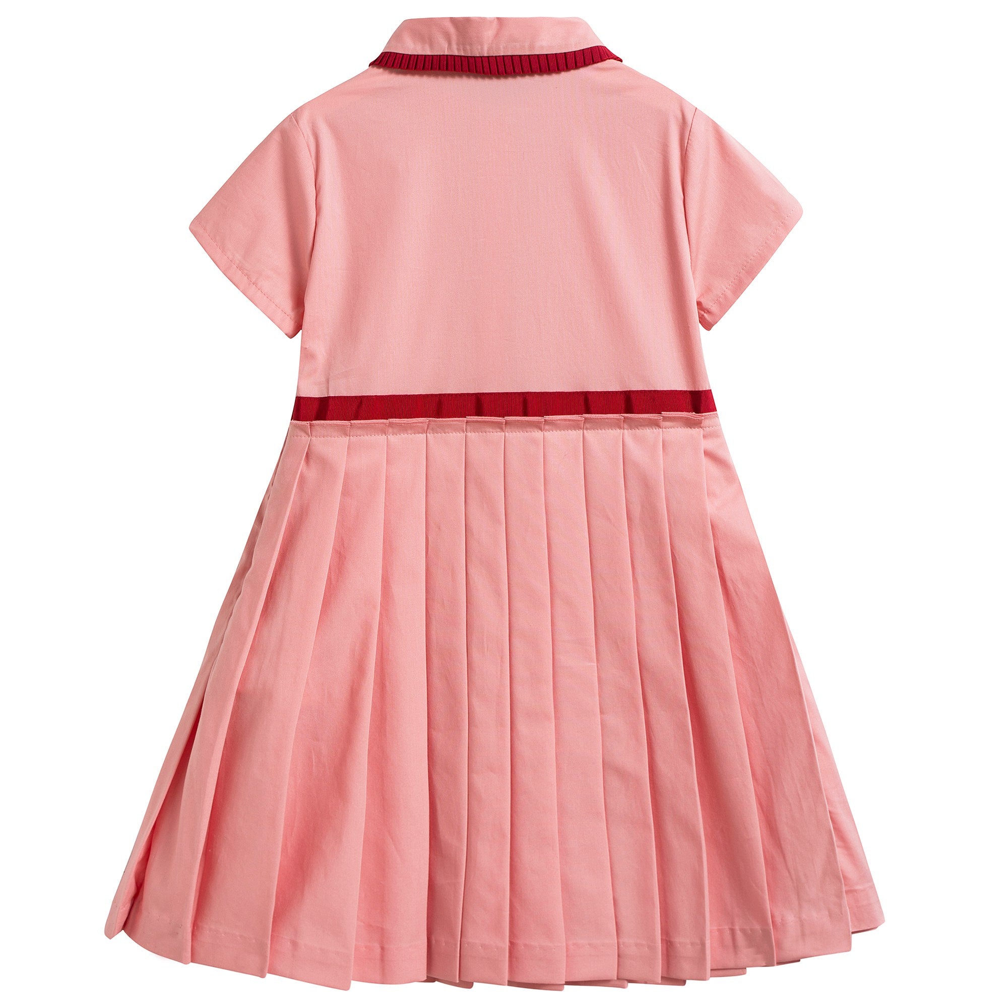 Girls Pink Cotton Frill Dress
