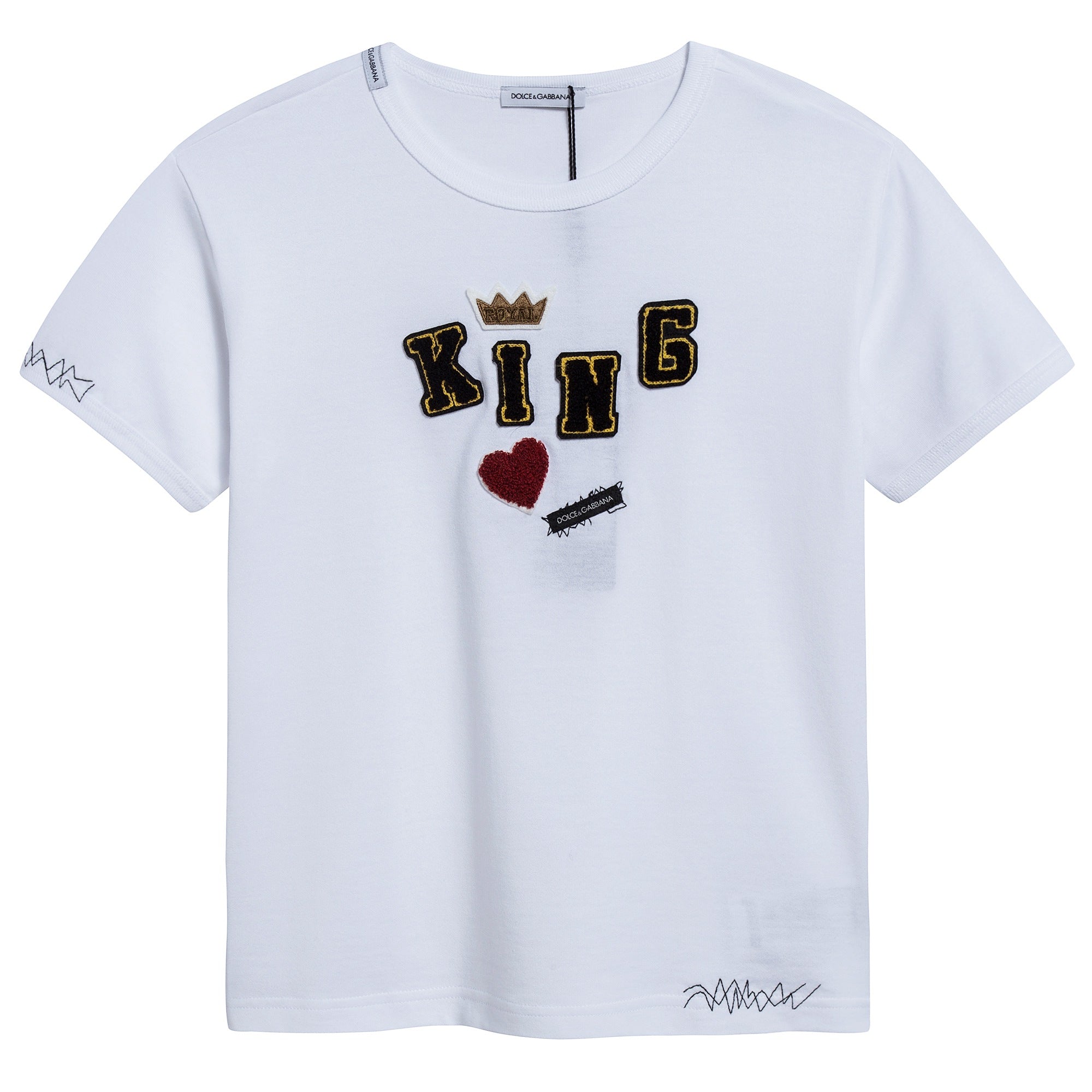 Baby Boys White Cotton T-shirt