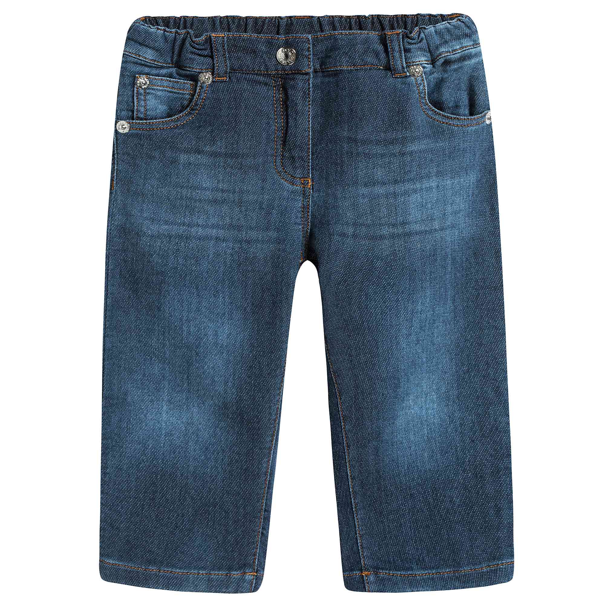 Baby Girls Blue Jean Cotton Trousers