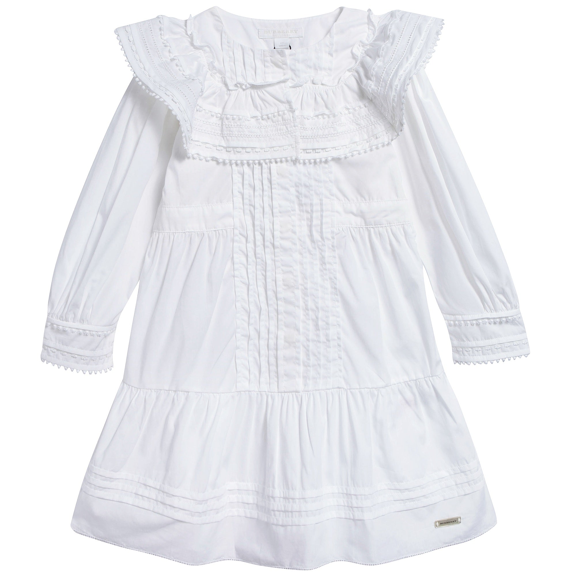 Girls White Cotton Dress