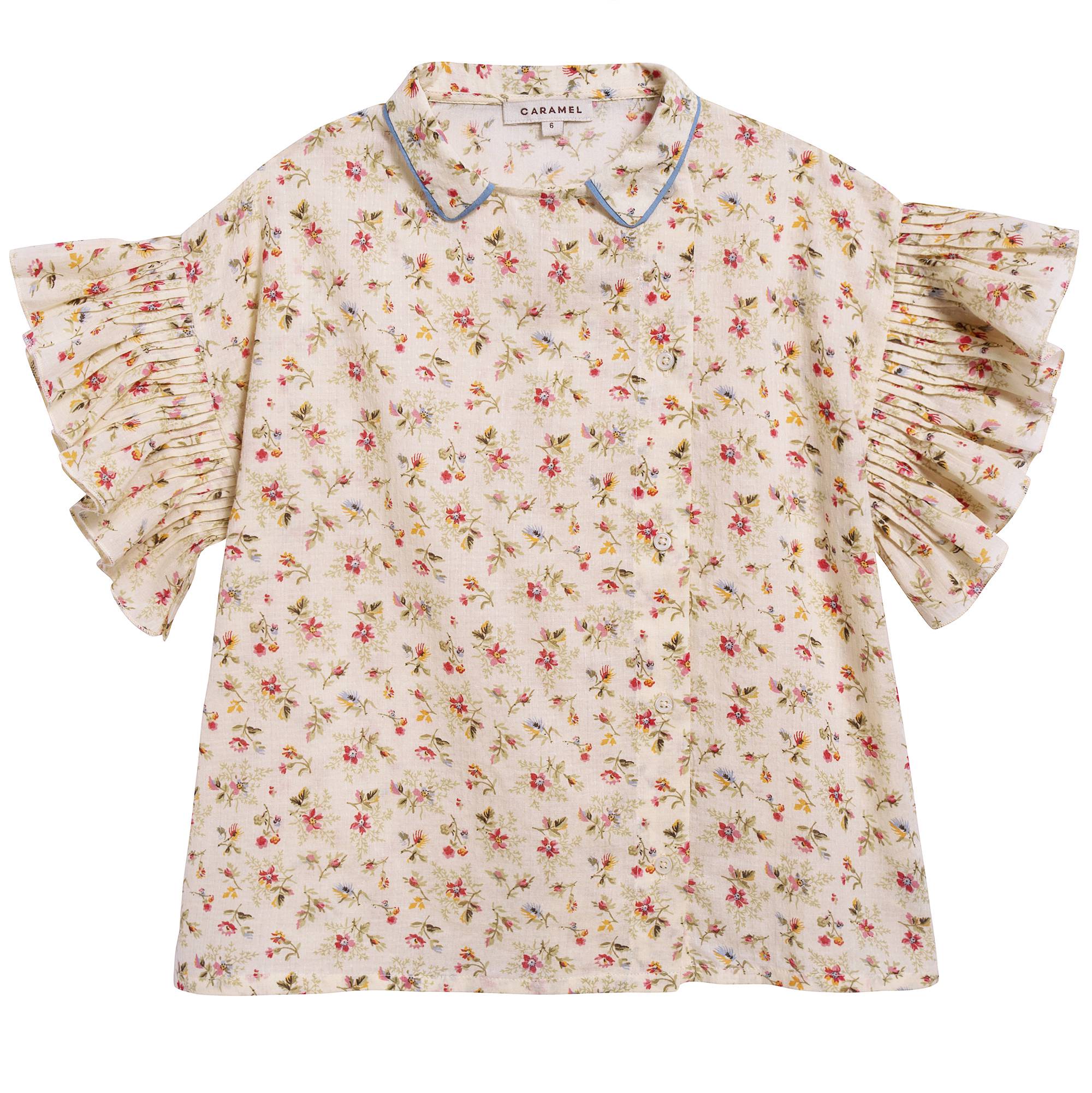 Girls Pink Printed Cotton Woven T-shirt