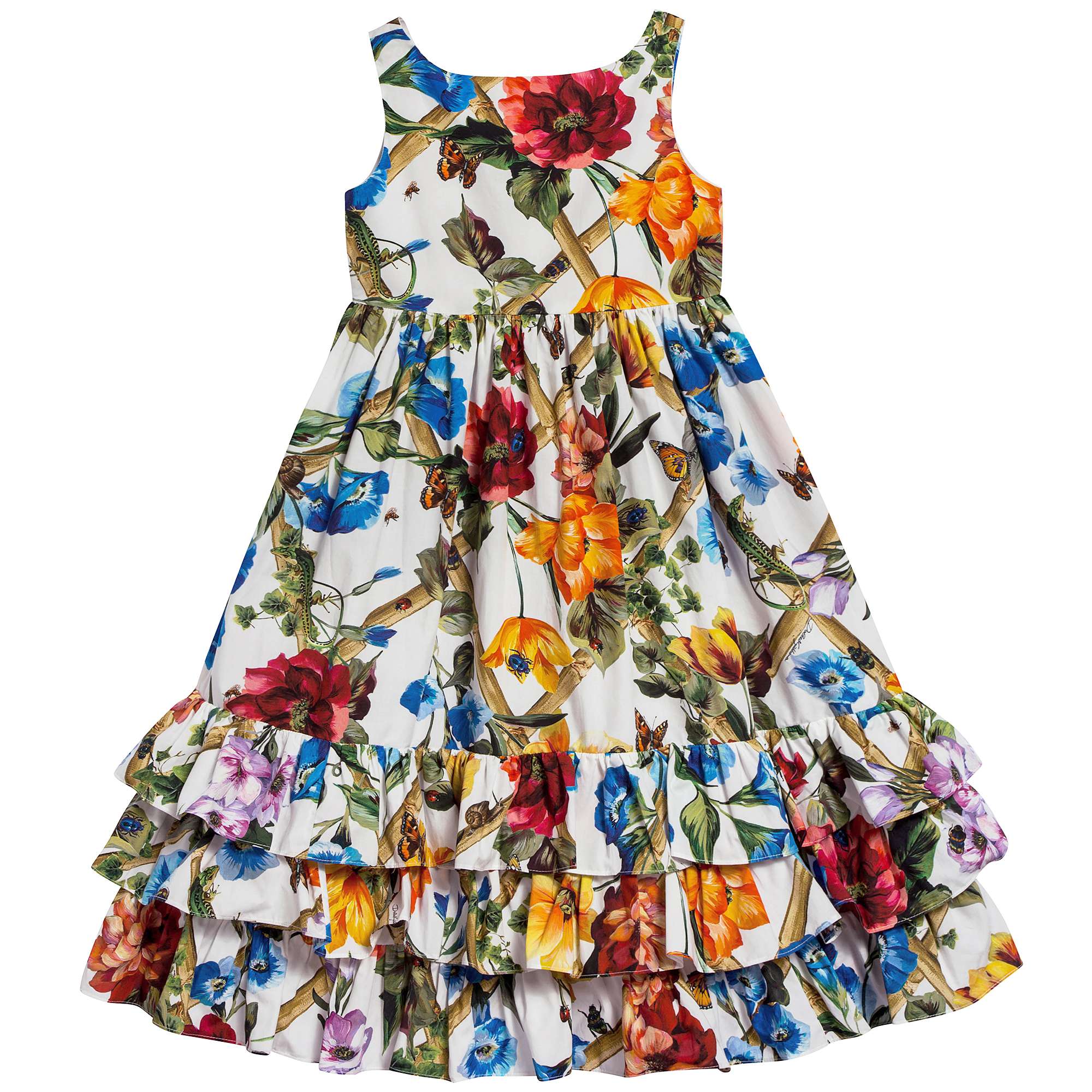 Girls Climbing Flowers Cotton Dress