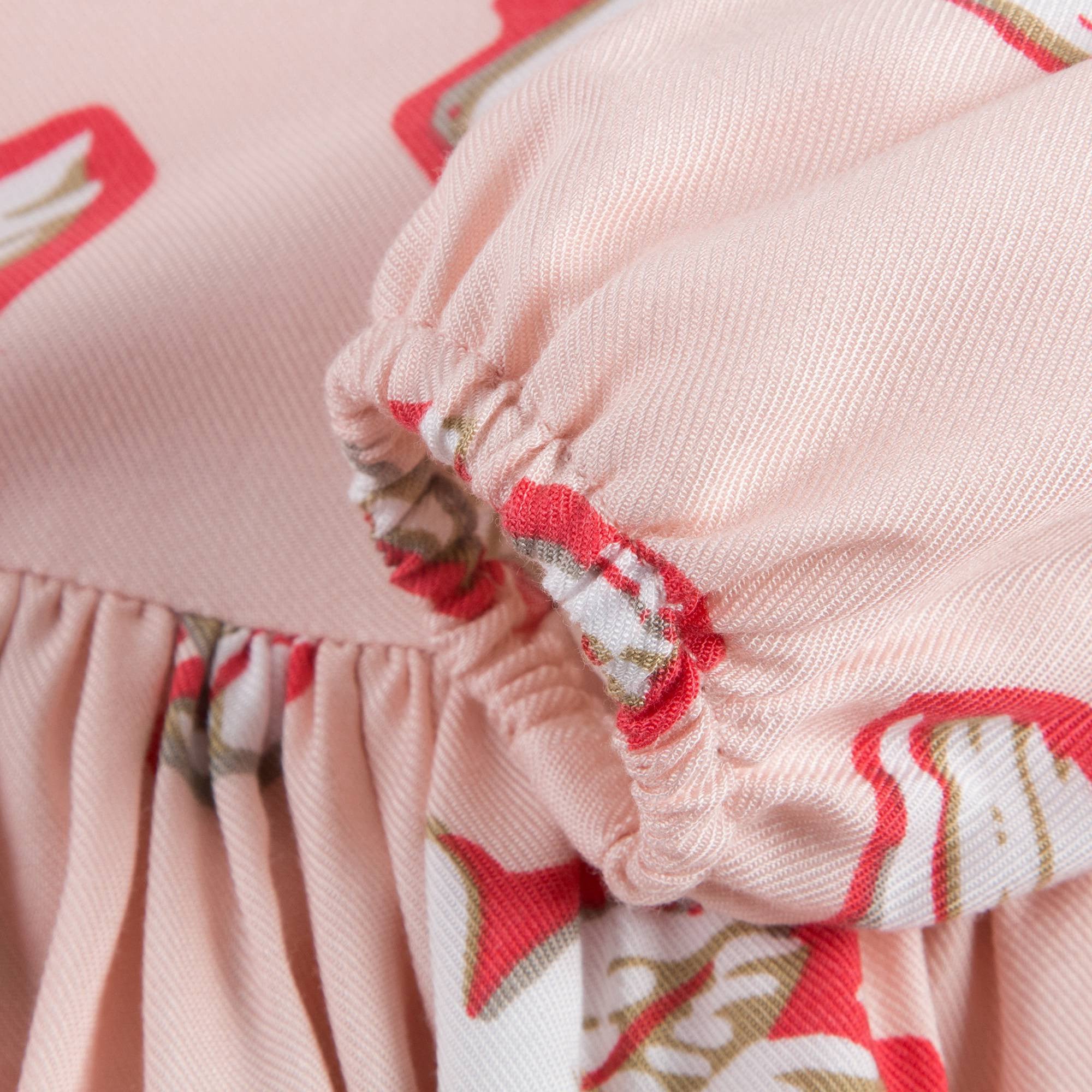 Baby Girls Pink Fleur Swan Printed Dress