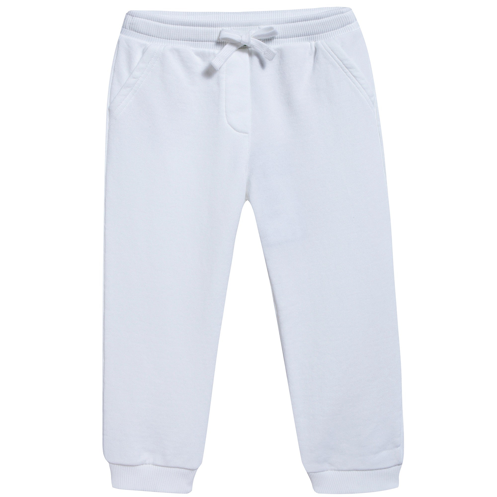 Baby Girls & Boys White Cotton Trousers