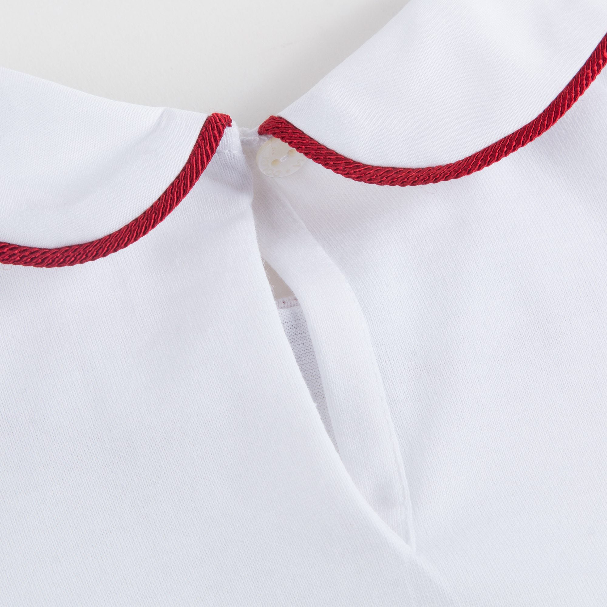 Girls White Cotton Blouse With Collar